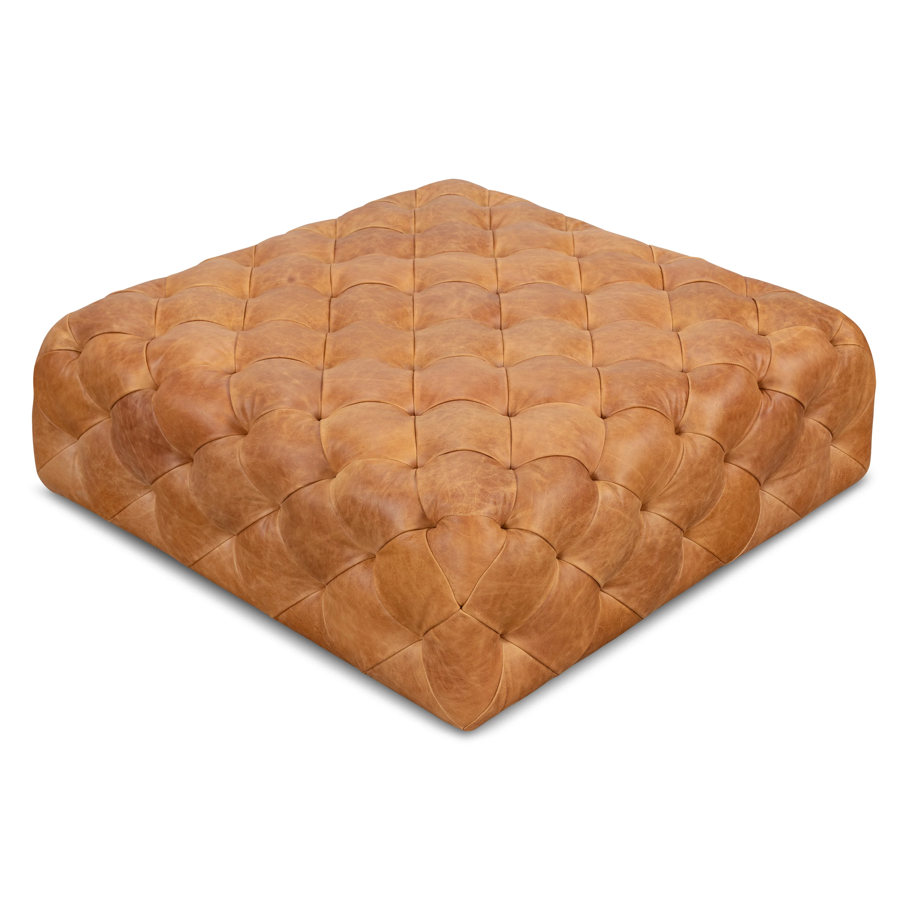 Turin Leather Ottoman | Cognac Tan - Image 5