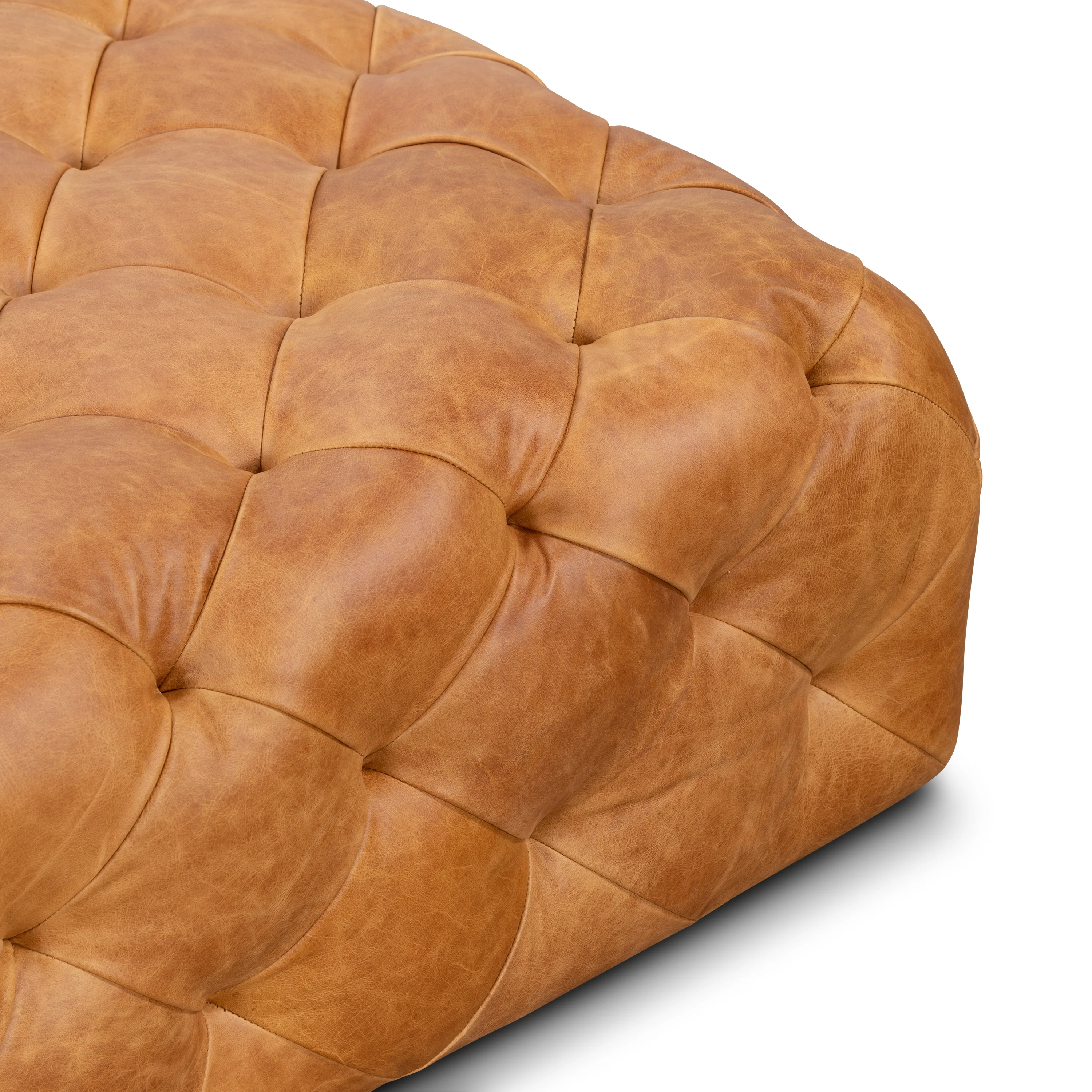 Turin Leather Ottoman | Cognac Tan - Image 8