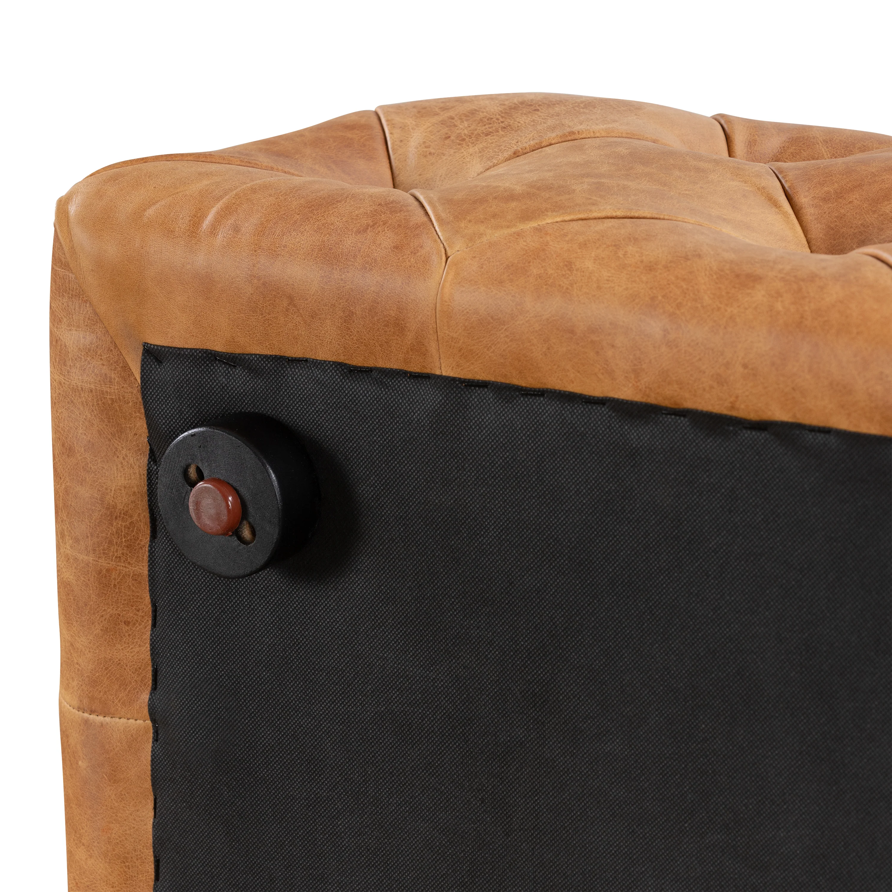 Turin Leather Ottoman | Cognac Tan - Image 9