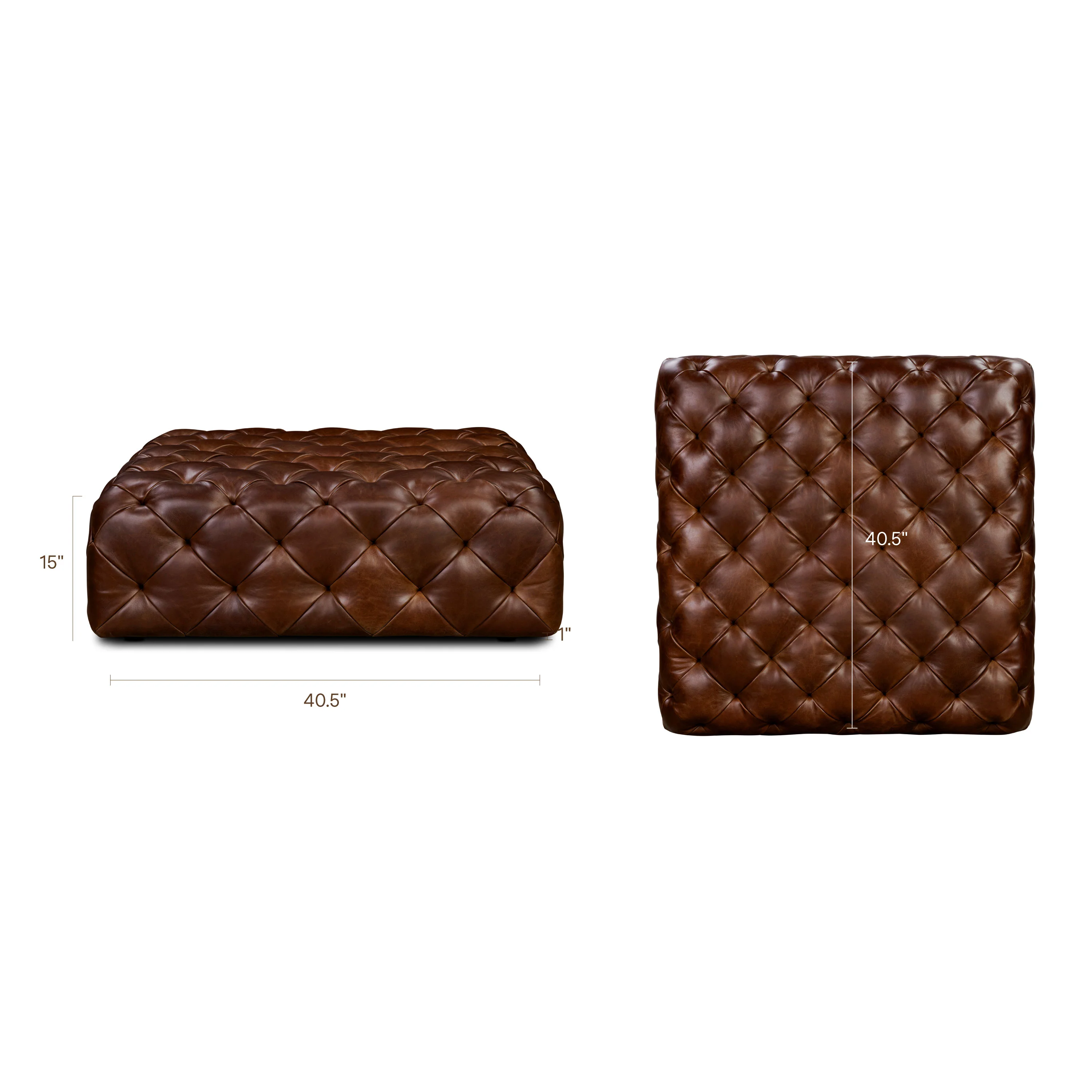 Turin Leather Ottoman | Oscuro Brown - Image 17