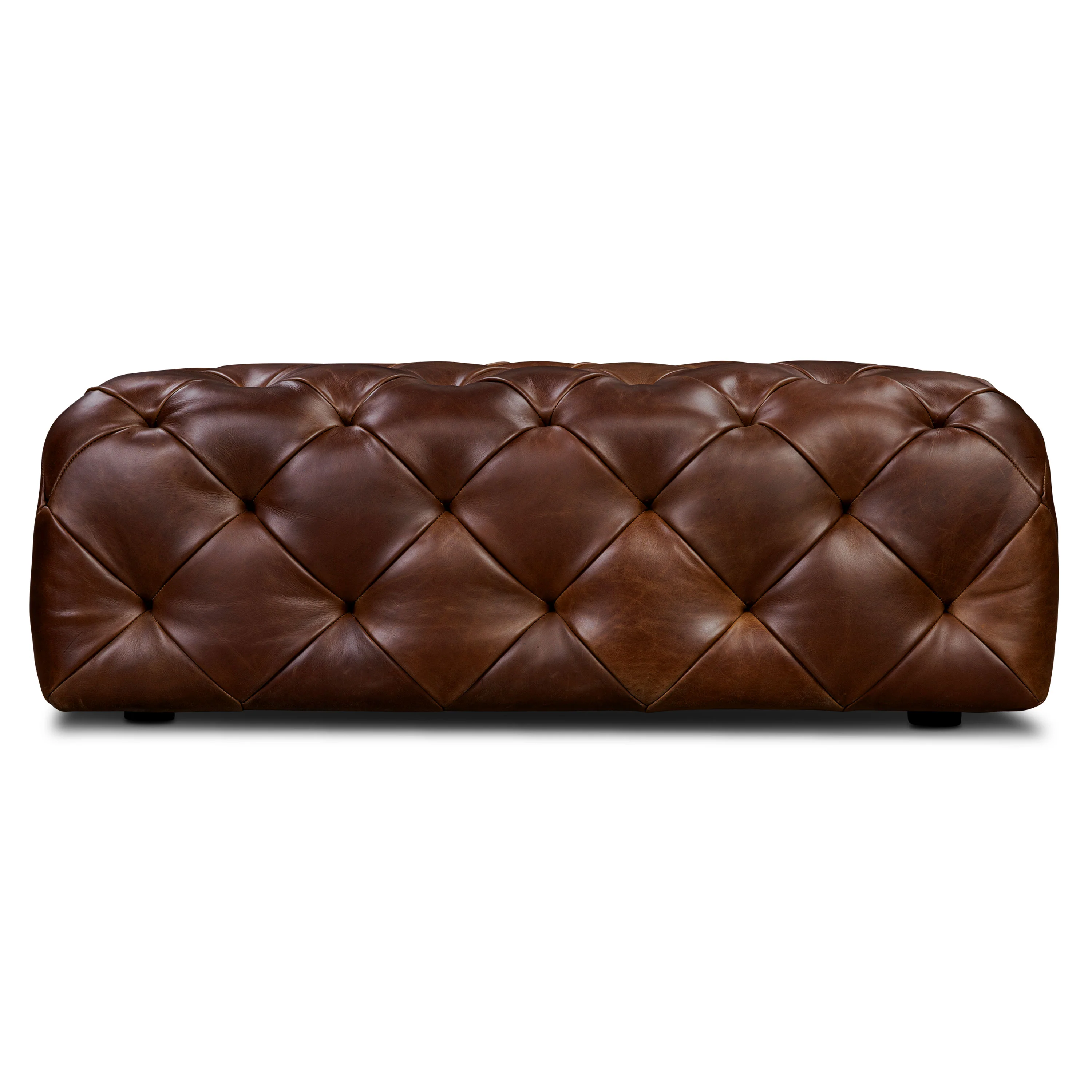 Turin Leather Ottoman | Oscuro Brown - Image 3
