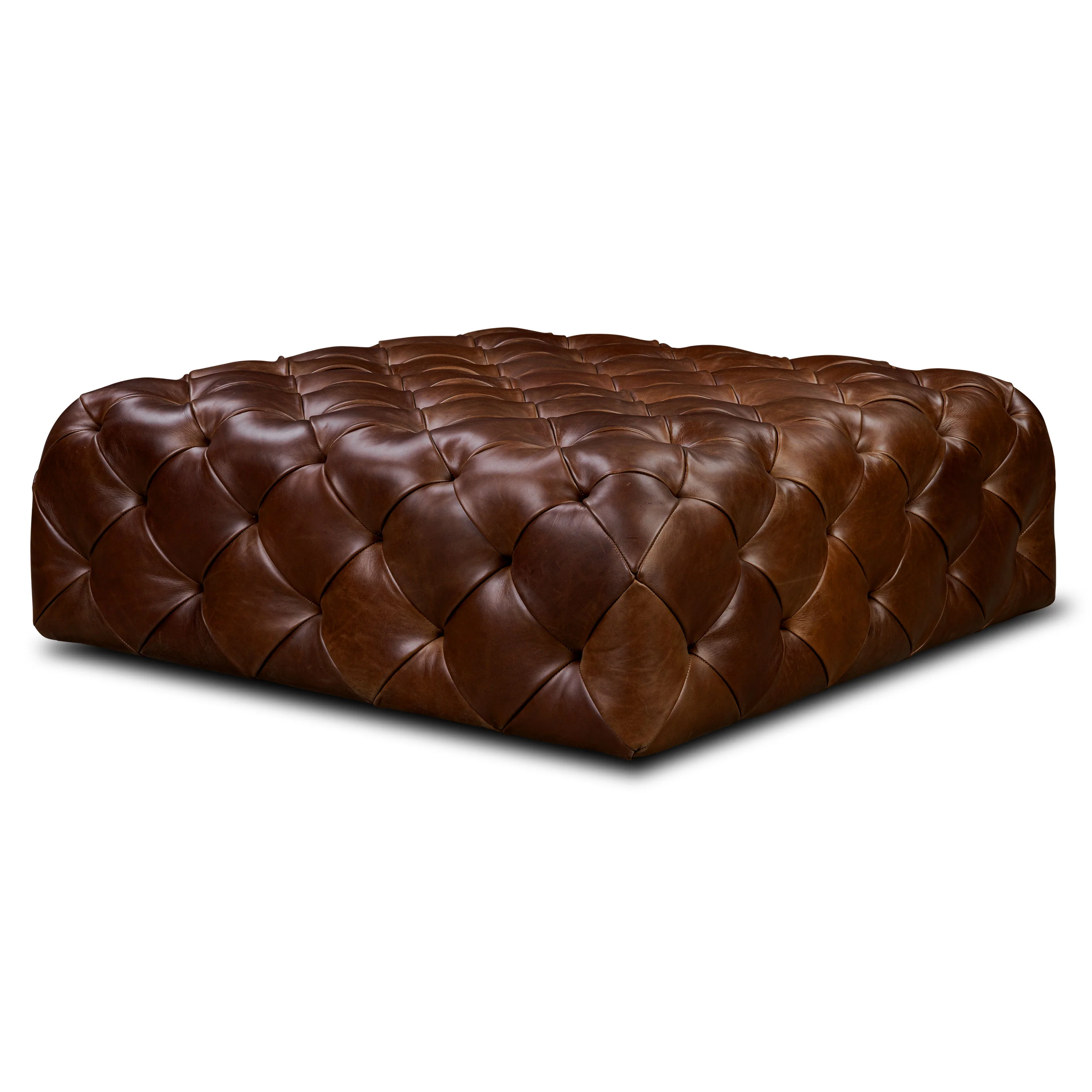 Turin Leather Ottoman | Oscuro Brown - Image 4