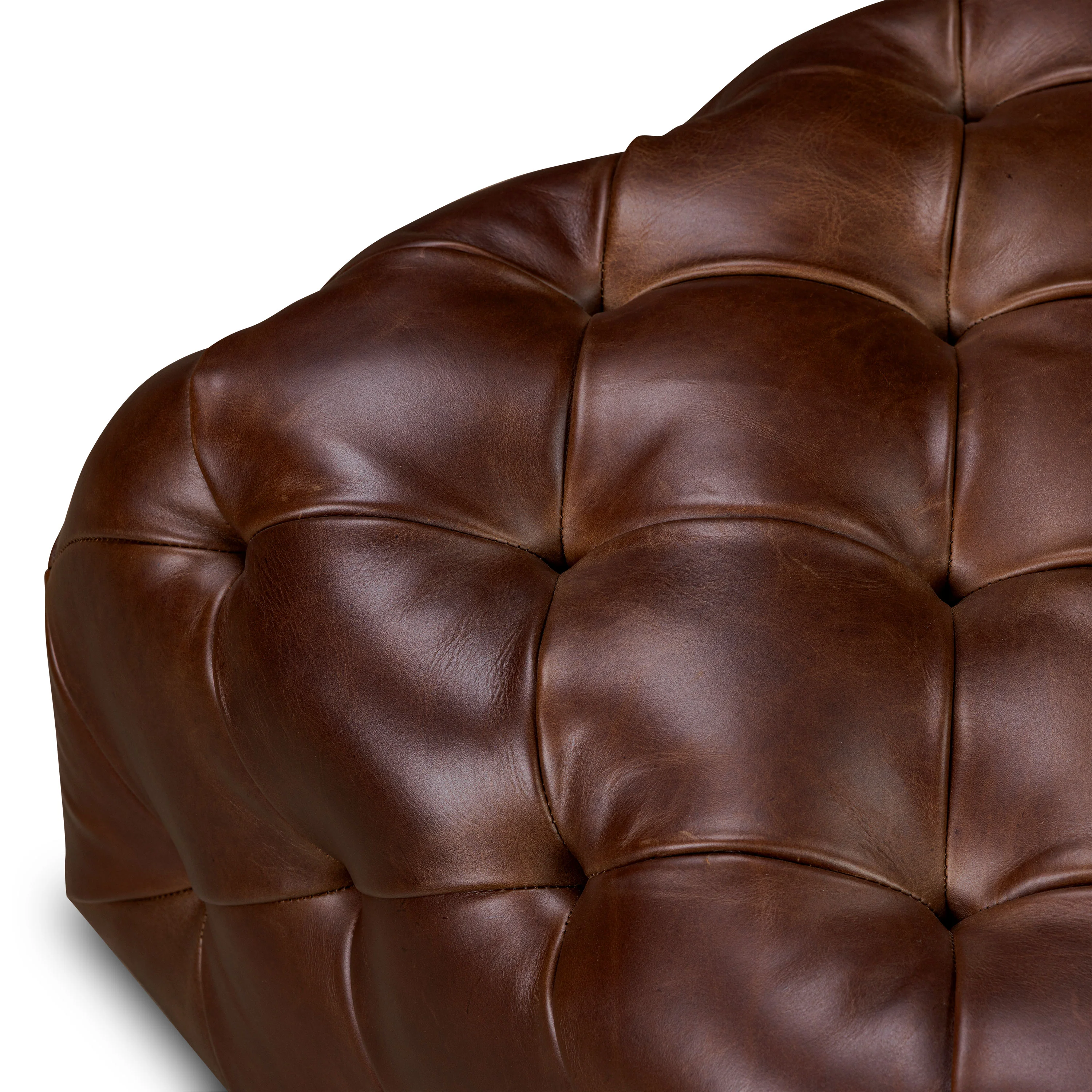 Turin Leather Ottoman | Oscuro Brown - Image 6
