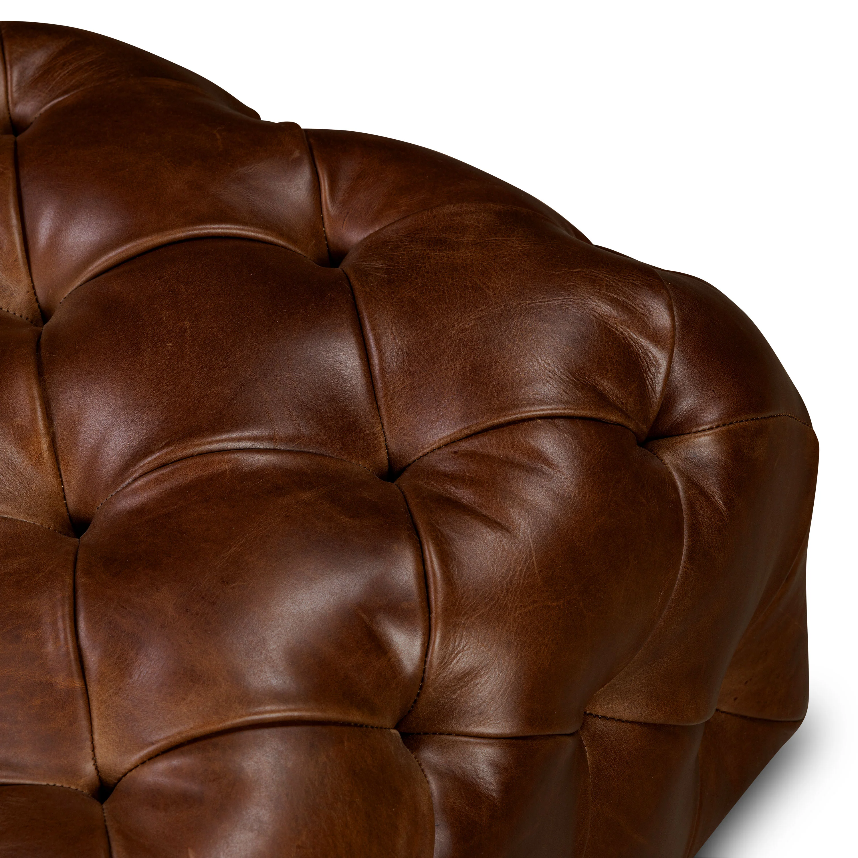 Turin Leather Ottoman | Oscuro Brown - Image 7