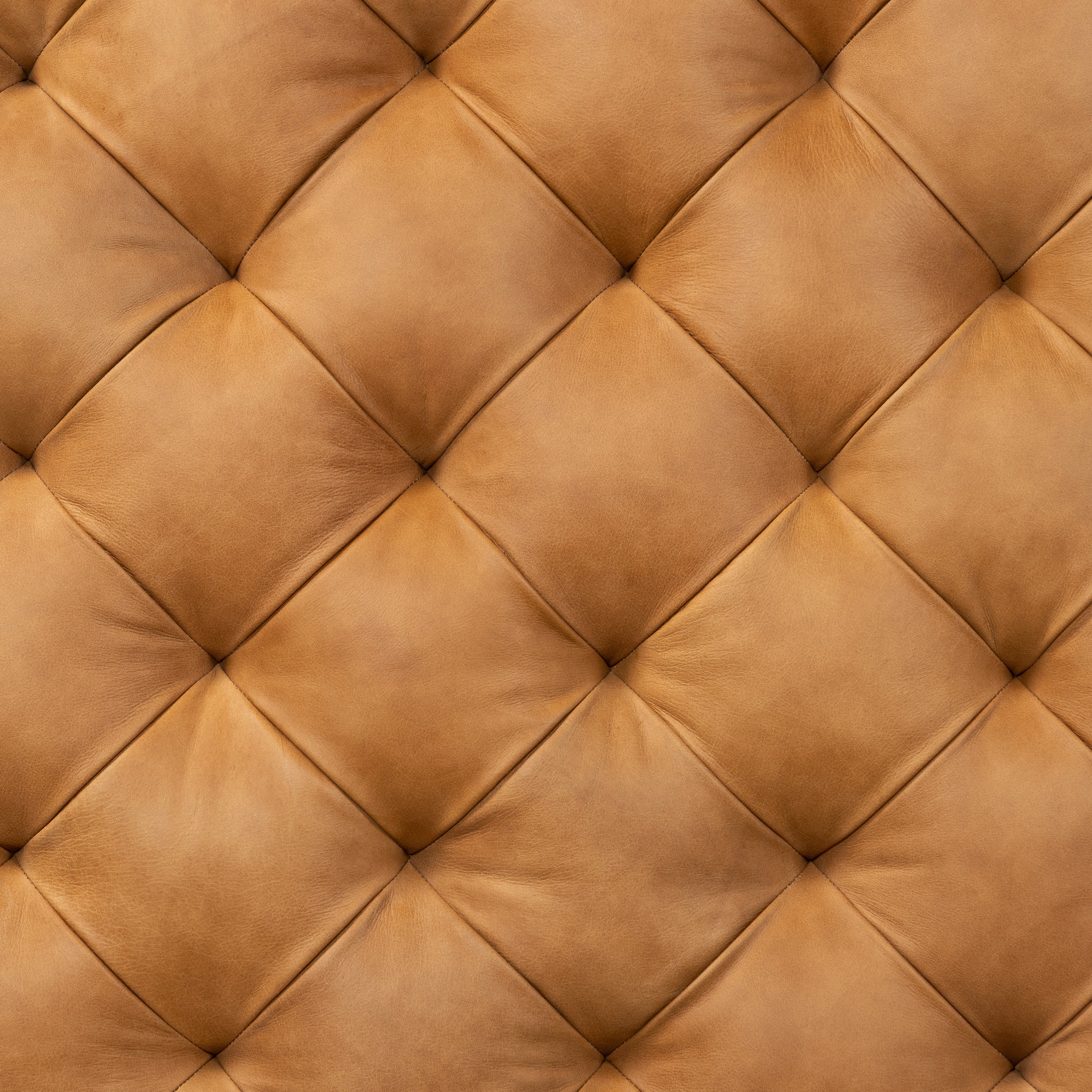 Turin Leather Ottoman with Wood Legs | Cognac Tan - Image 11