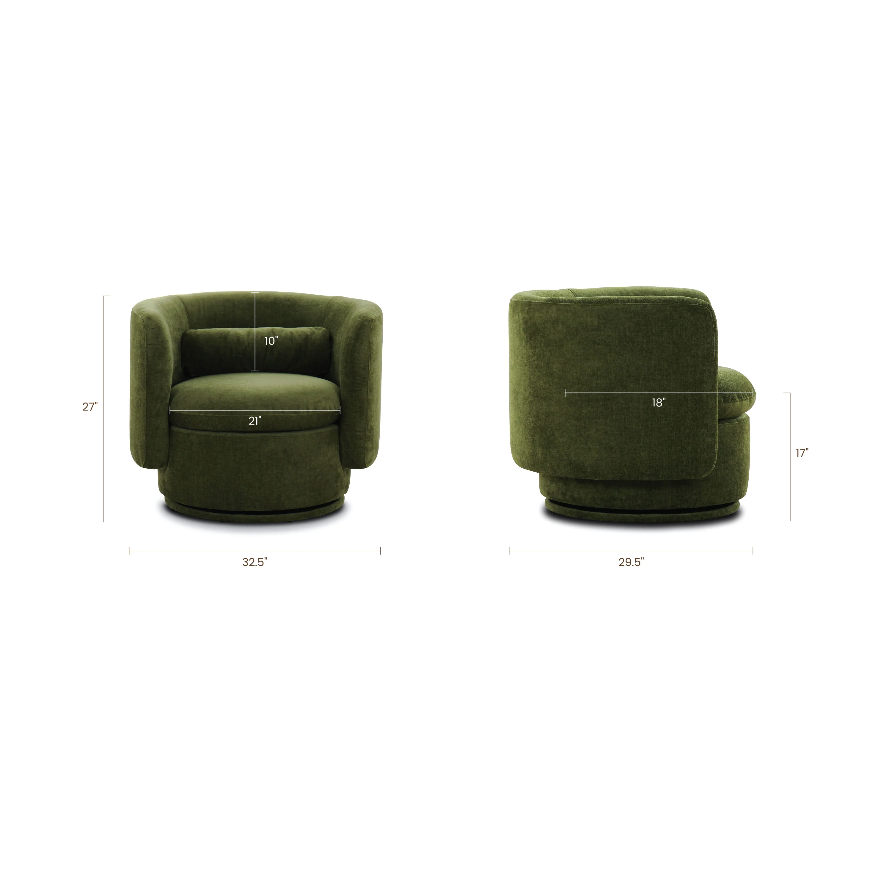 Tuzla Swivel Chair | Distressed Green Velvet - Image 15