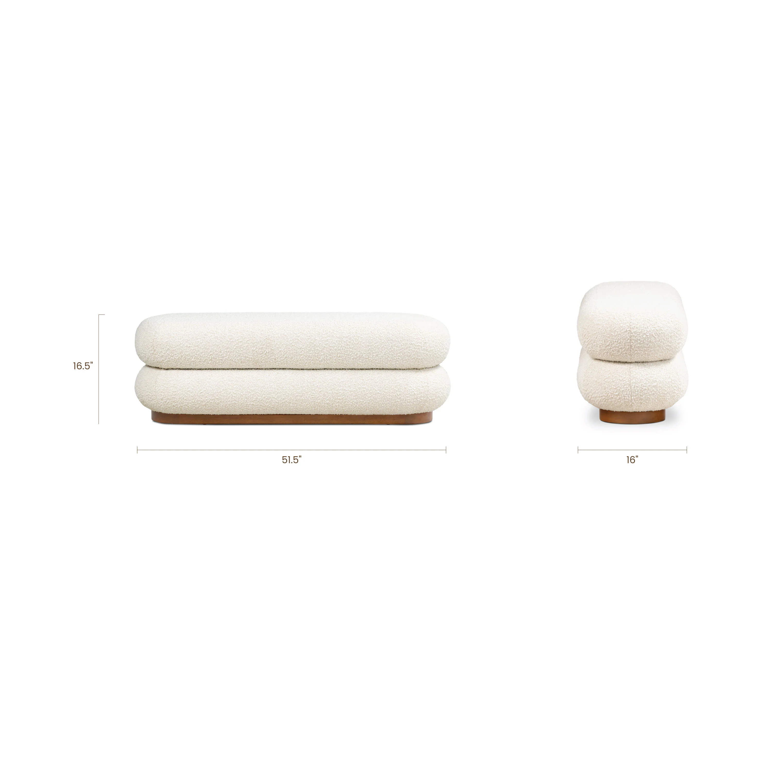 Varde Bench | Froth White Boucle - Image 14