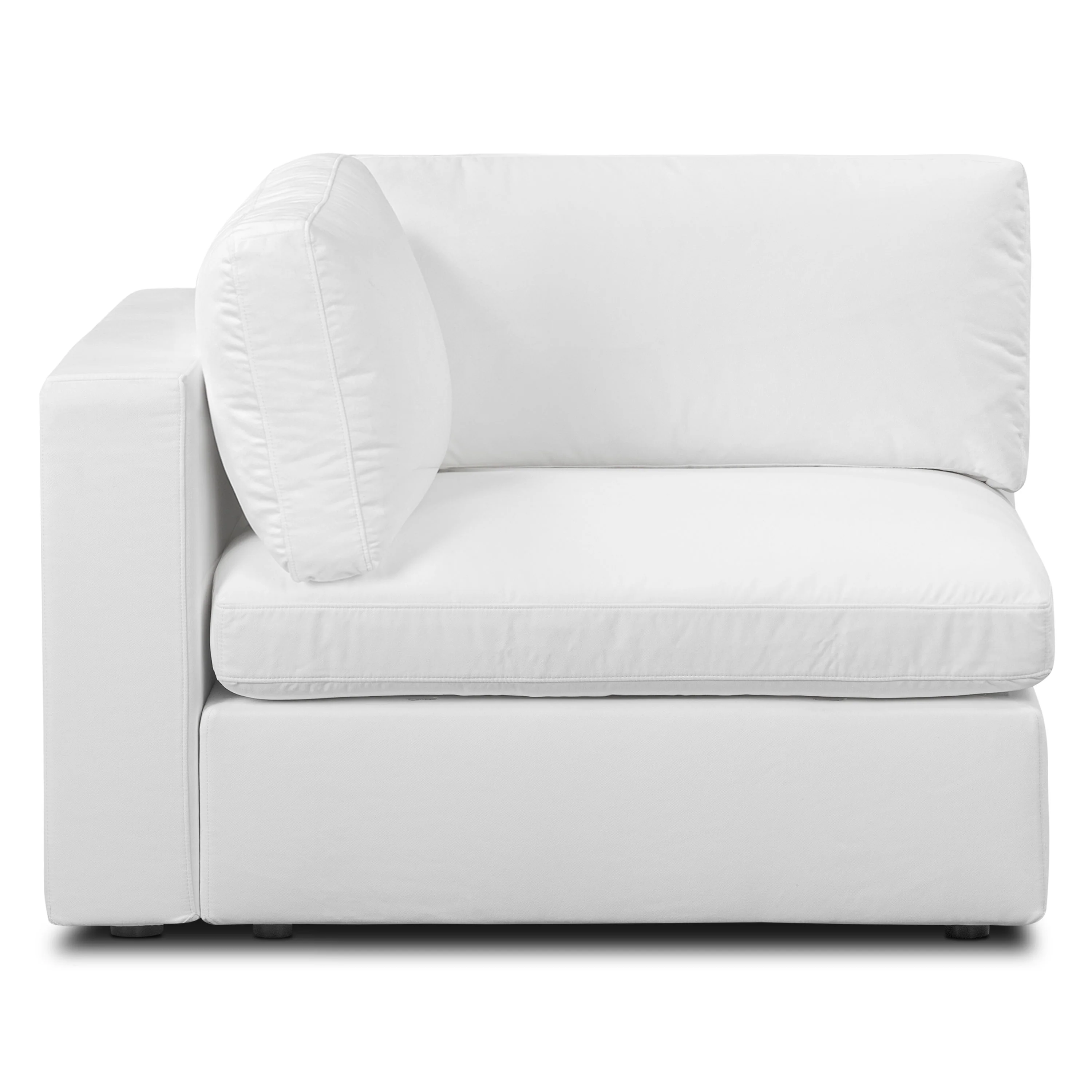 Vari Modular Left Arm Facing Corner + Arm Cushion | Cotton White - Image 4