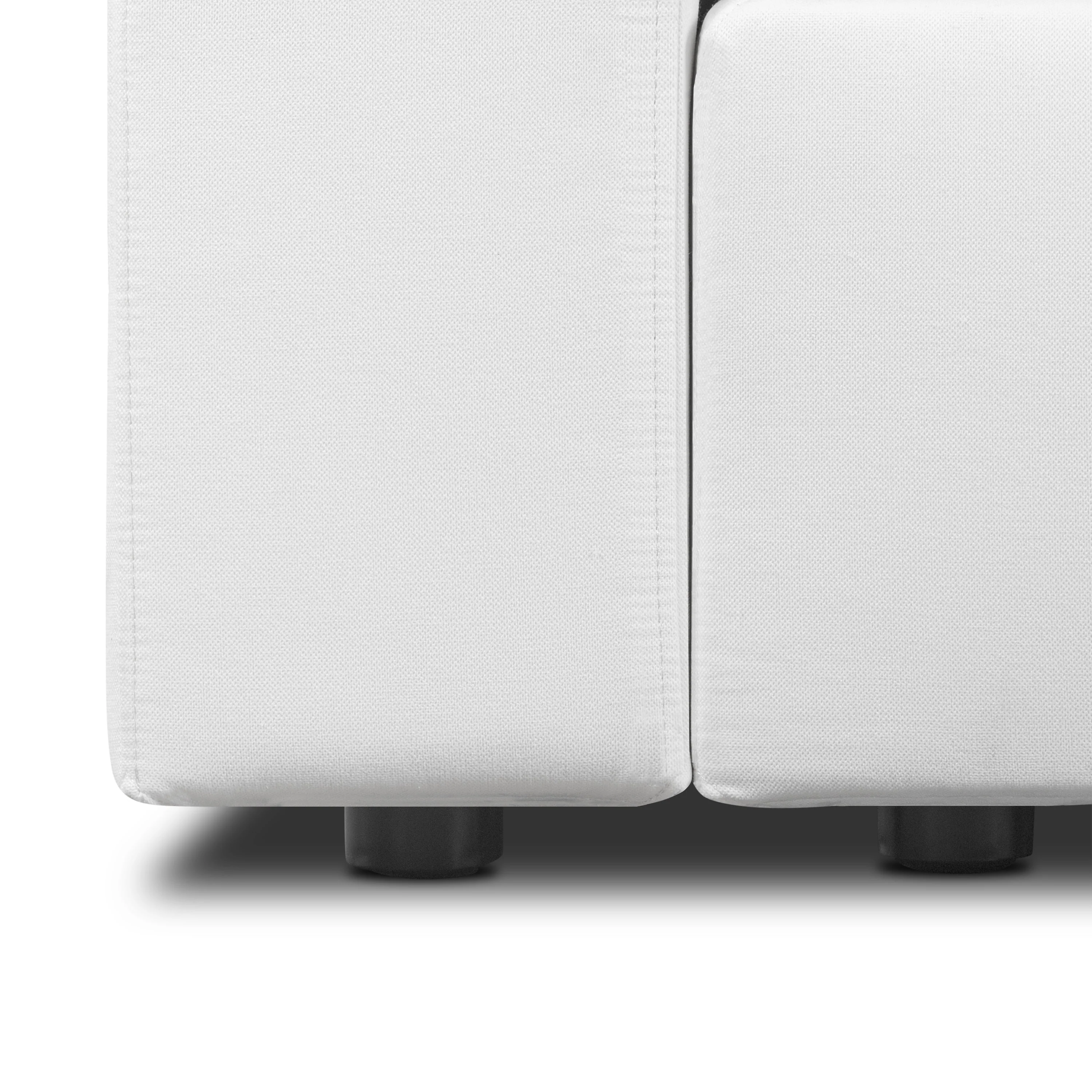 Vari Modular Left Arm Facing Corner + Toss Pillow | Cotton White - Image 10