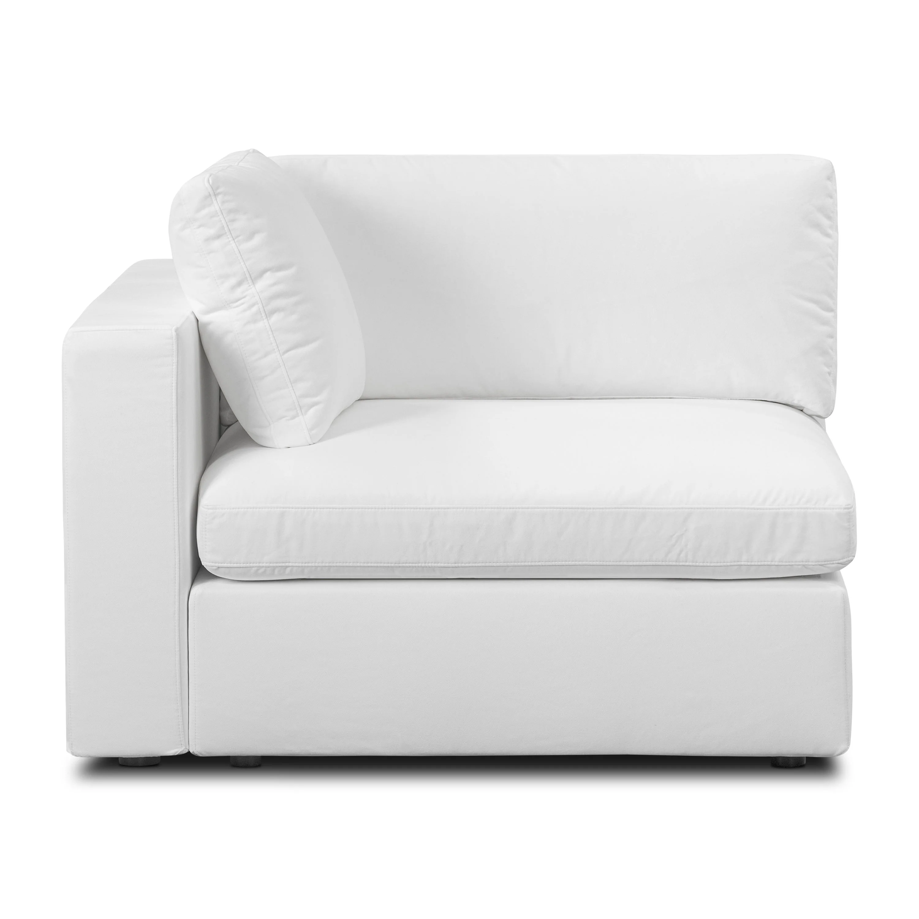 Vari Modular Left Arm Facing Corner + Toss Pillow | Cotton White - Image 3