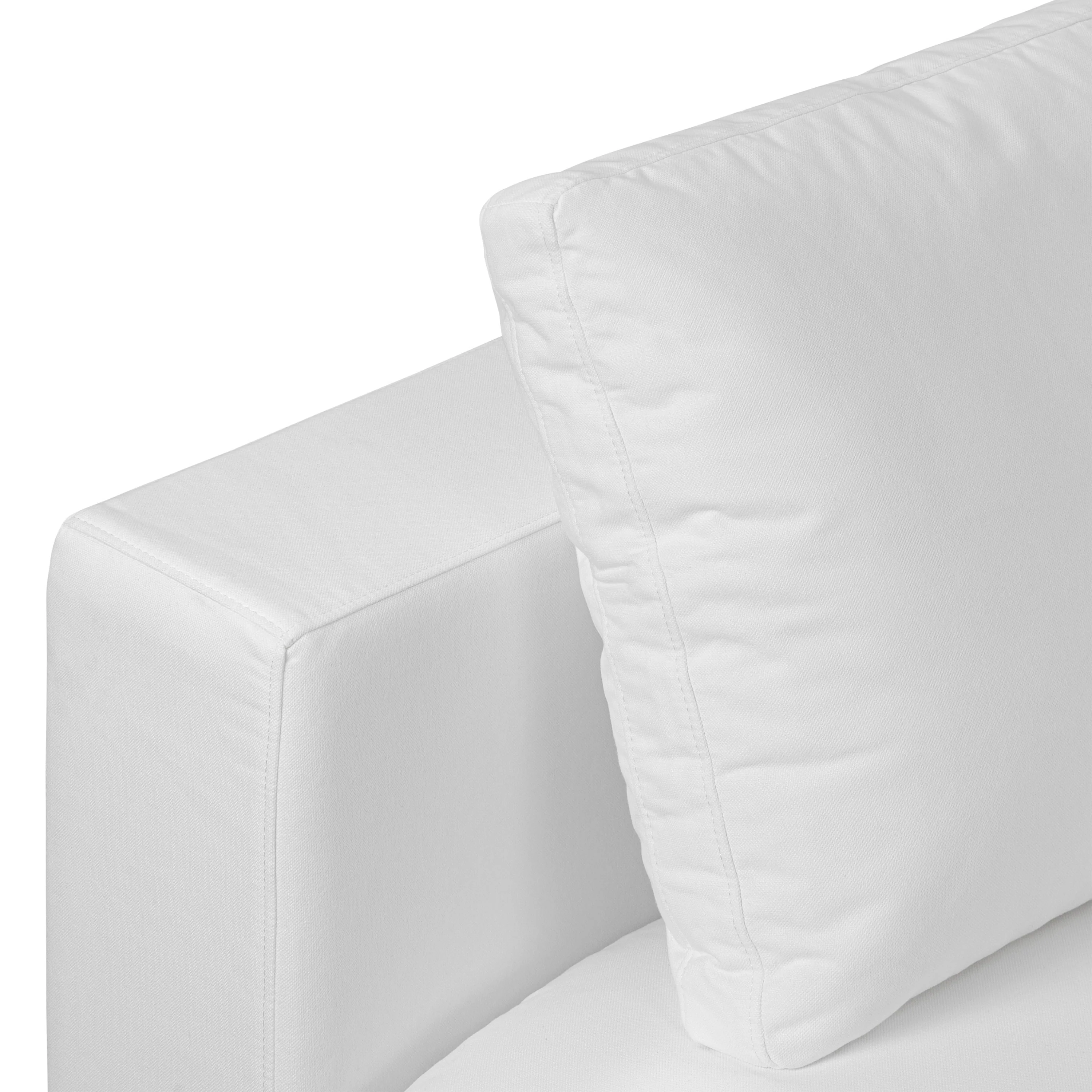 Vari Modular Left Arm Facing Corner + Toss Pillow | Cotton White - Image 9