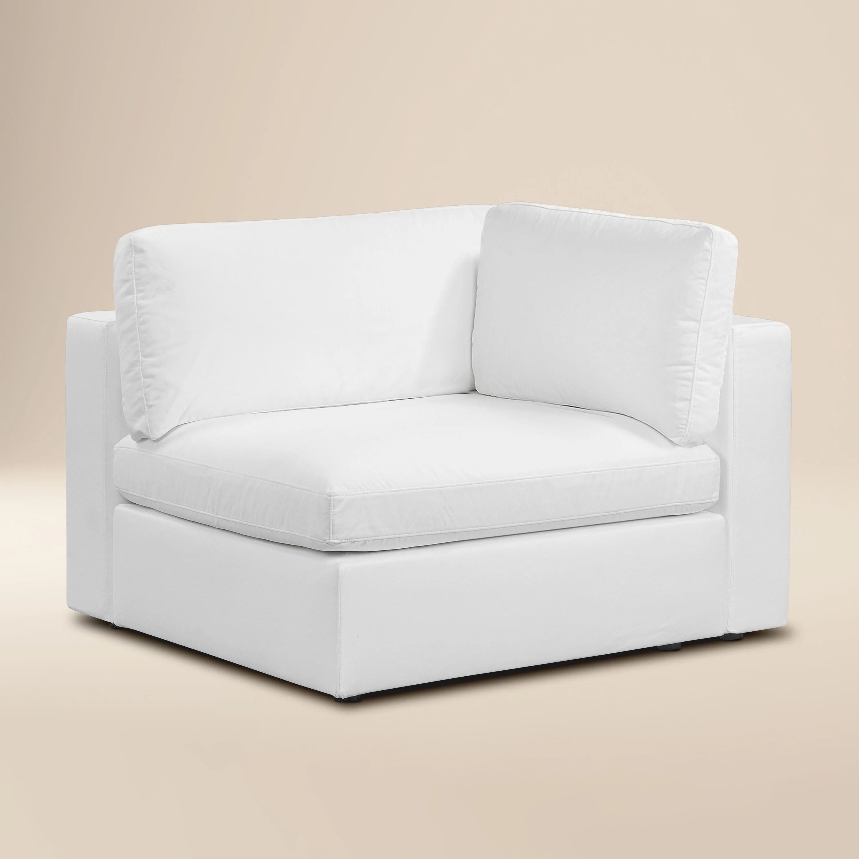 Vari Modular Right Arm Facing Corner + Arm Cushion | Cotton White