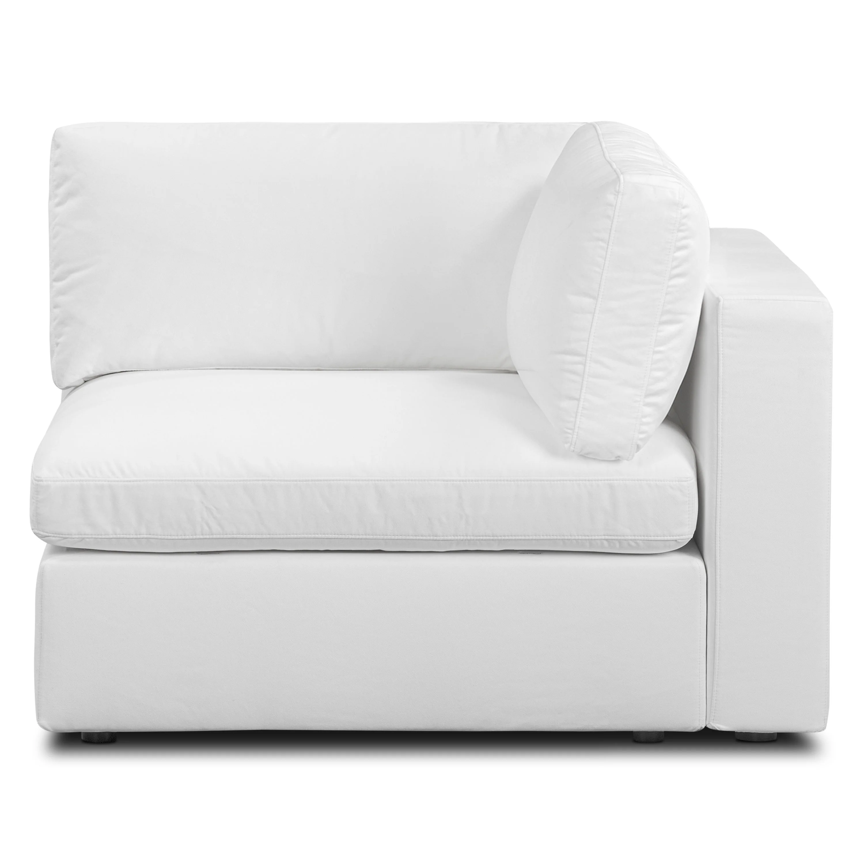 Vari Modular Right Arm Facing Corner + Arm Cushion | Cotton White - Image 4