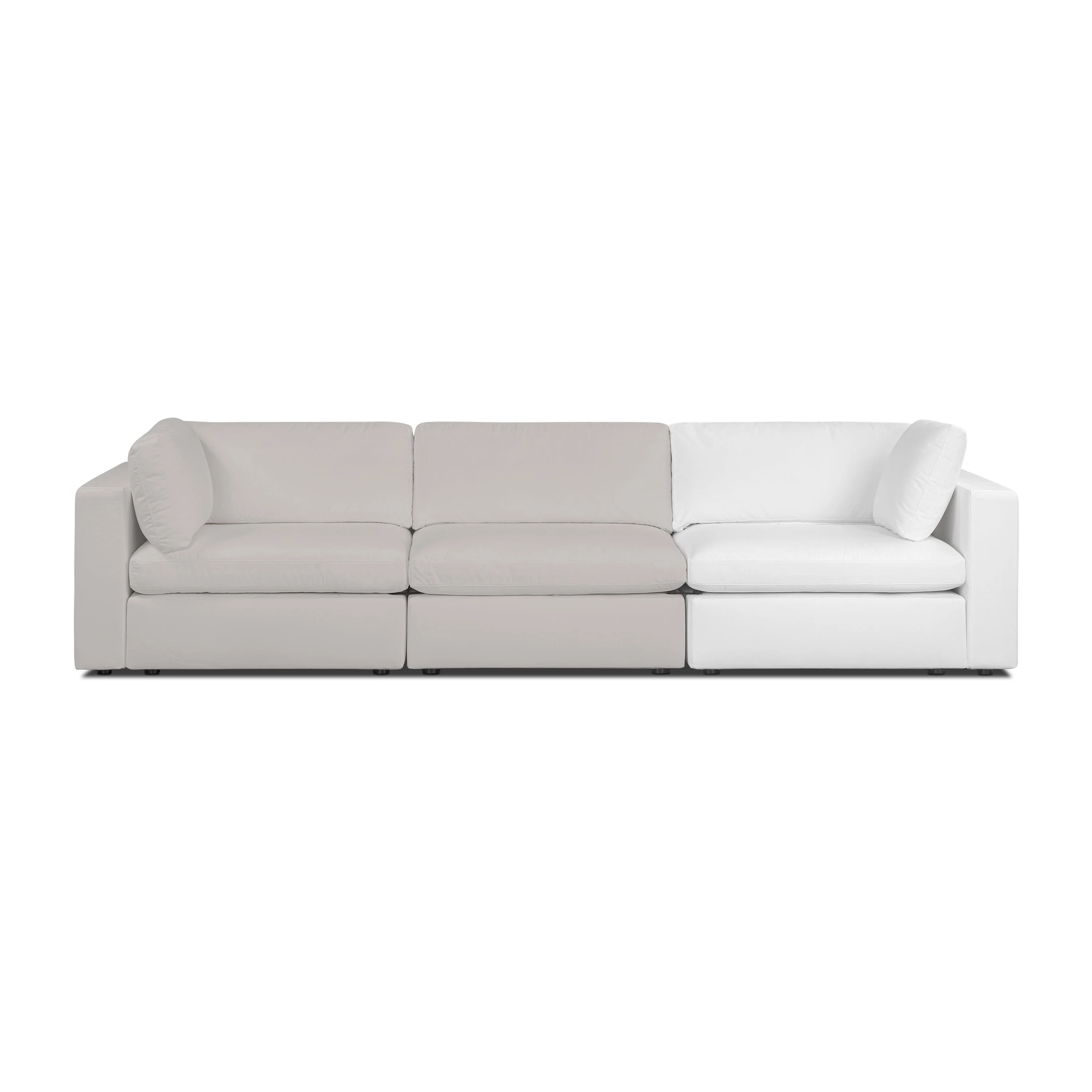 Vari Modular Right Arm Facing Corner + Toss Pillow | Cotton White - Image 3