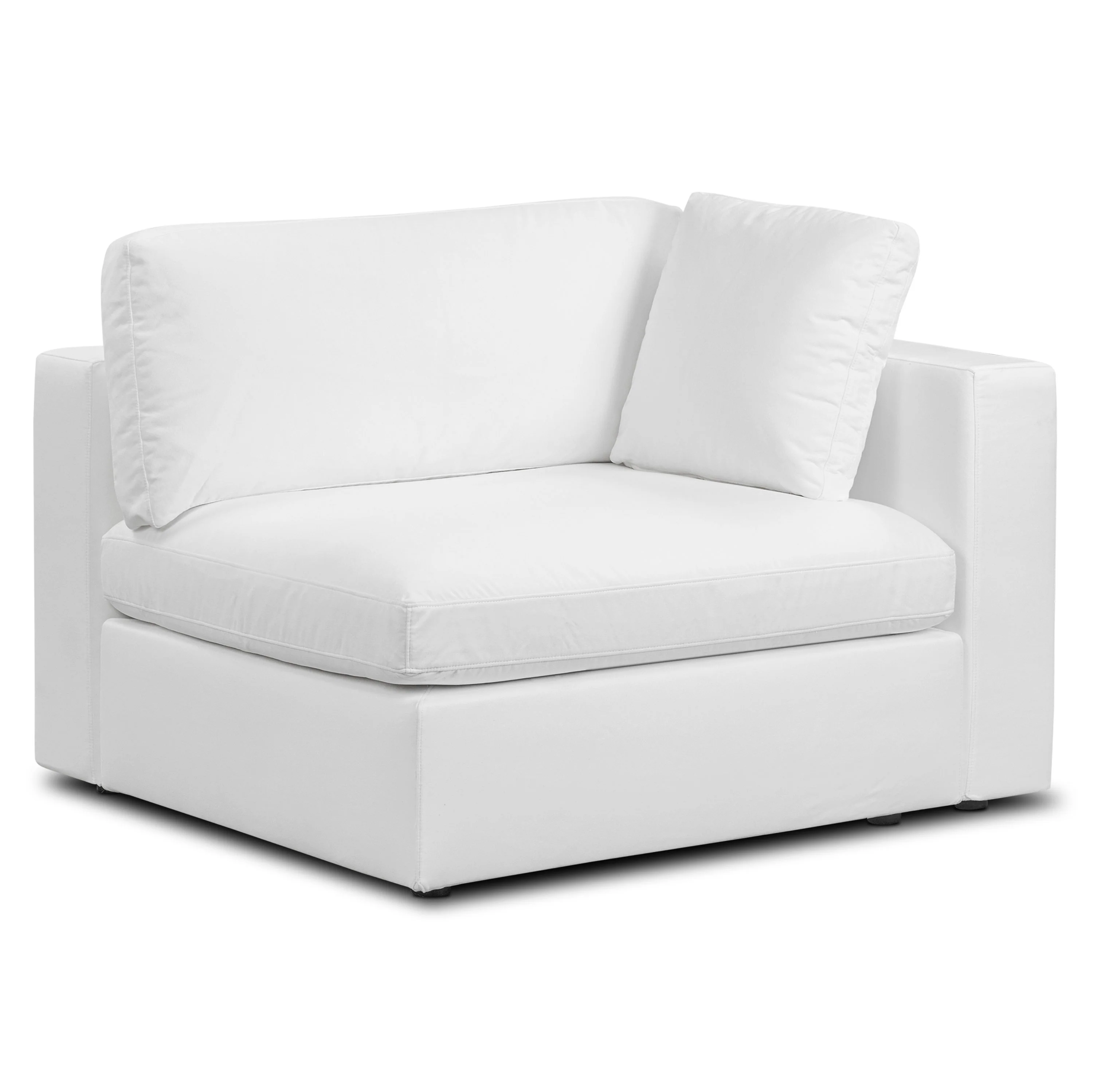 Vari Modular Right Arm Facing Corner + Toss Pillow | Cotton White - Image 4