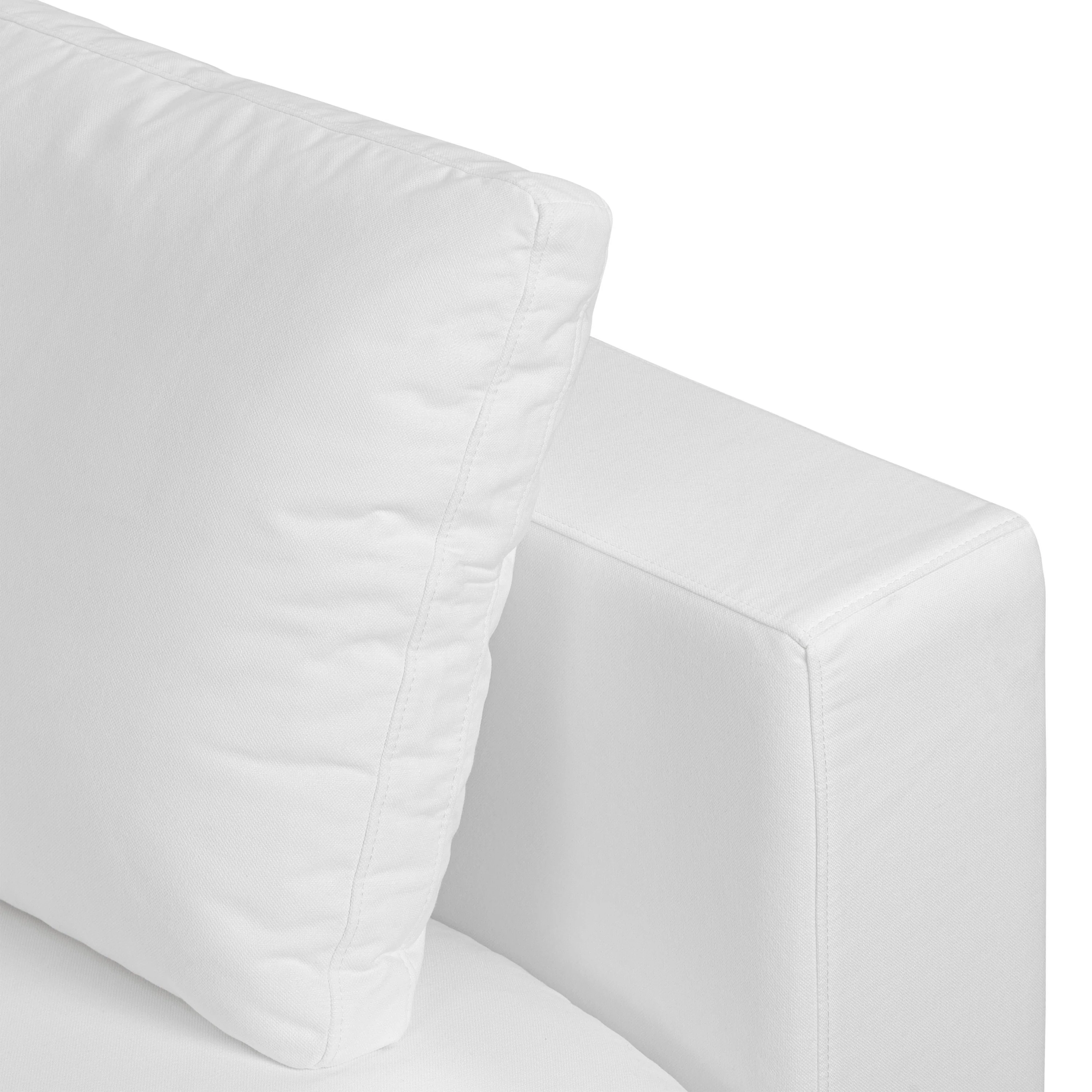 Vari Modular Right Arm Facing Corner + Toss Pillow | Cotton White - Image 9