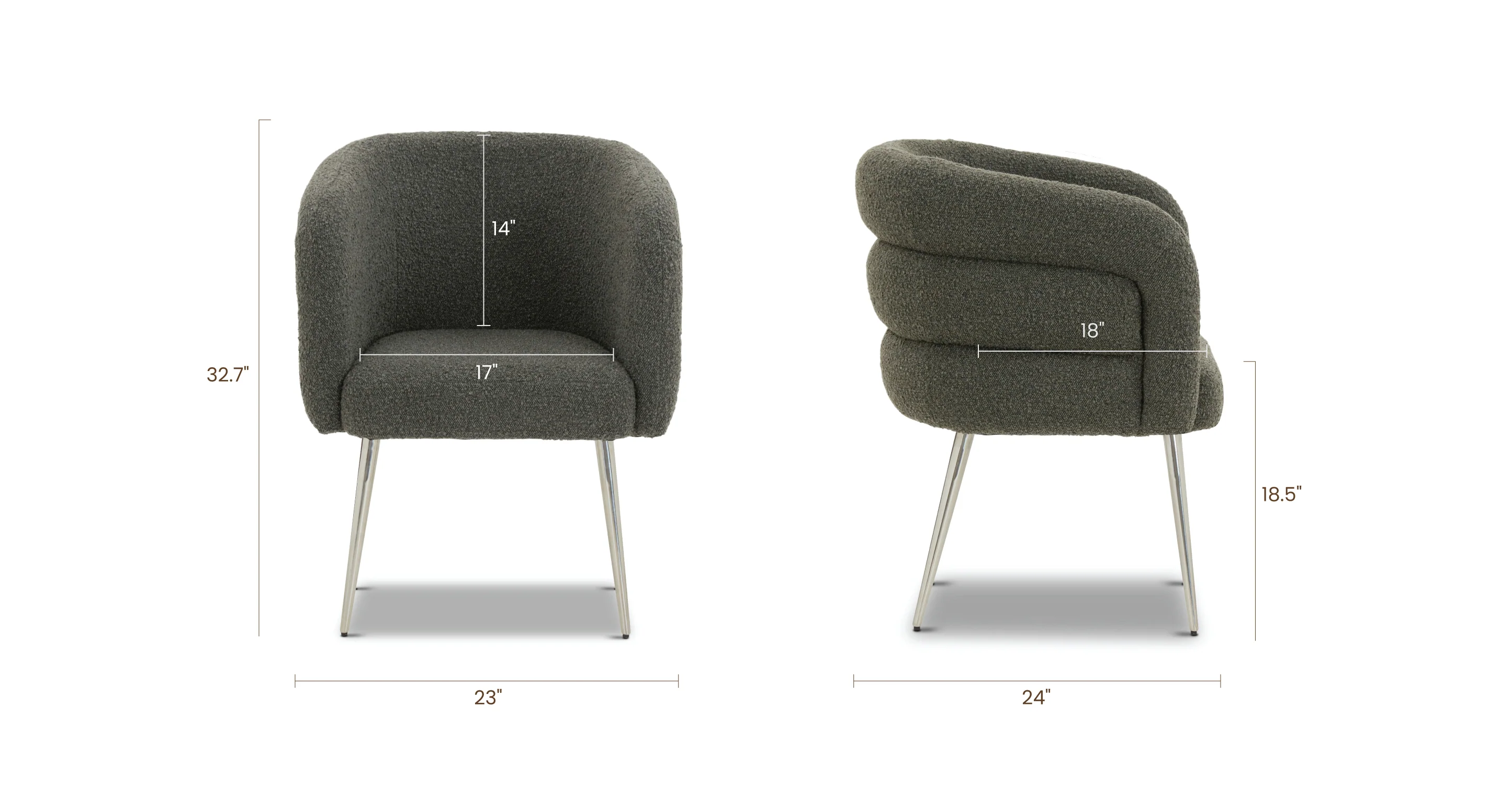 Venice Dining Chair | Juniper Green Boucle - Image 9