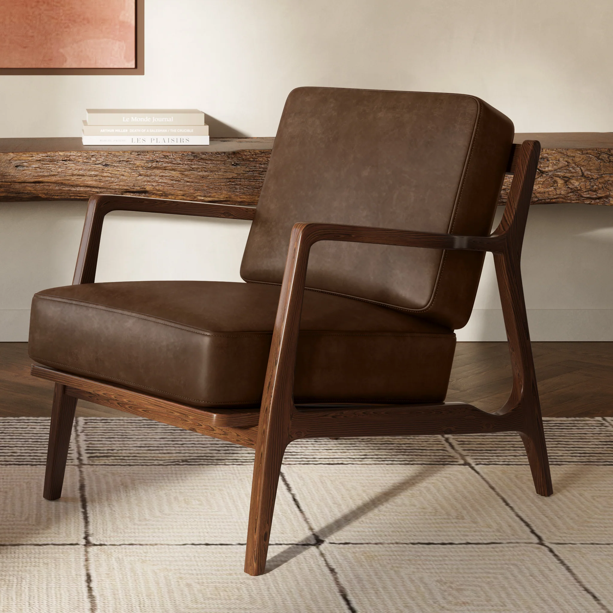 Verity Leather Lounge Chair | Cocoa Brown - Image 2