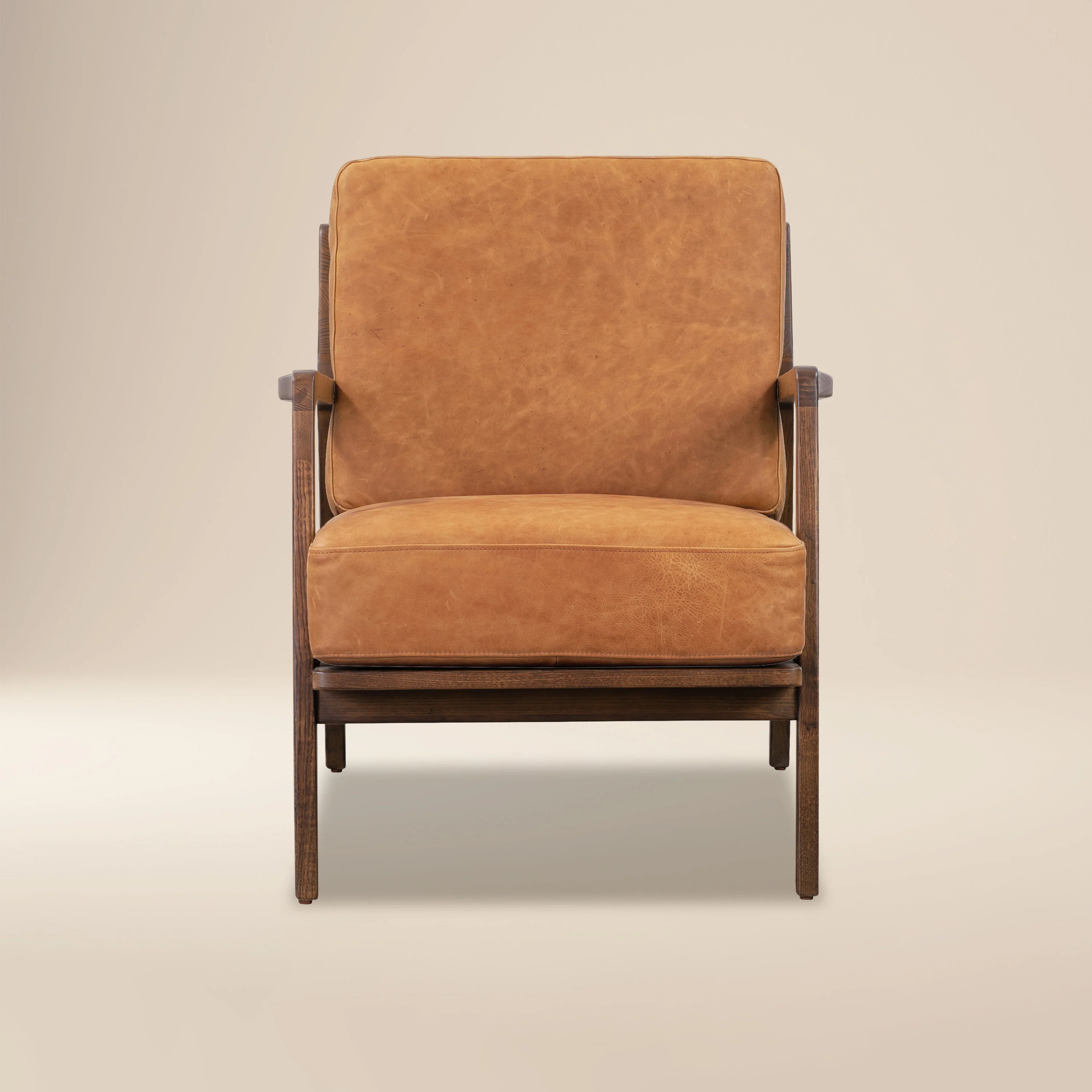 Verity Leather Lounge Chair | Cognac Tan