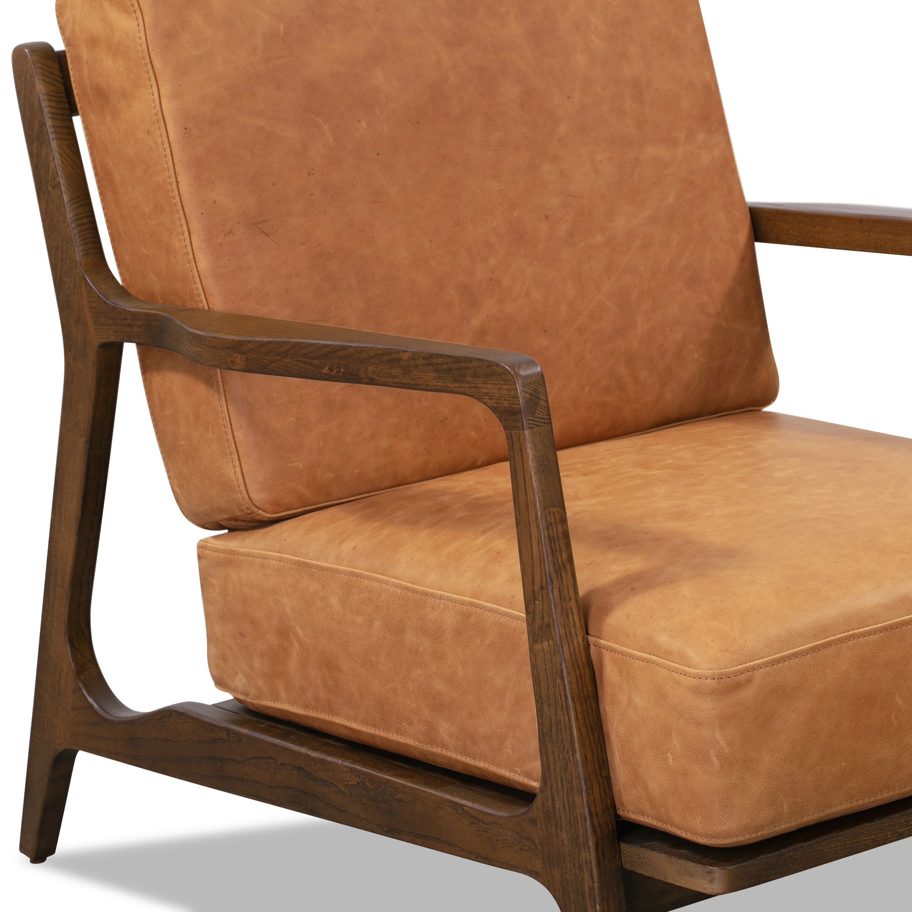 Verity Leather Lounge Chair | Cognac Tan - Image 8