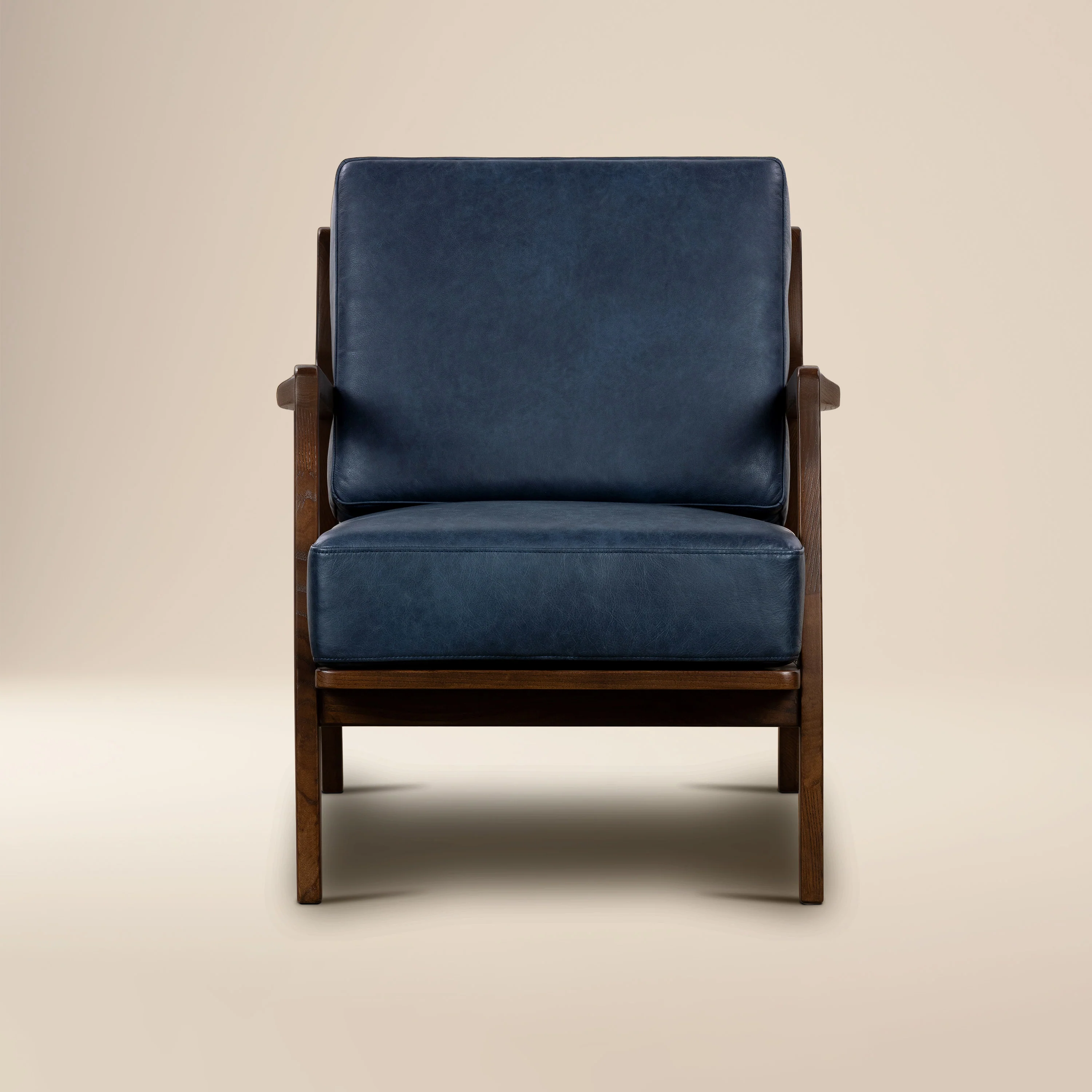 Verity Leather Lounge Chair | Midnight Blue