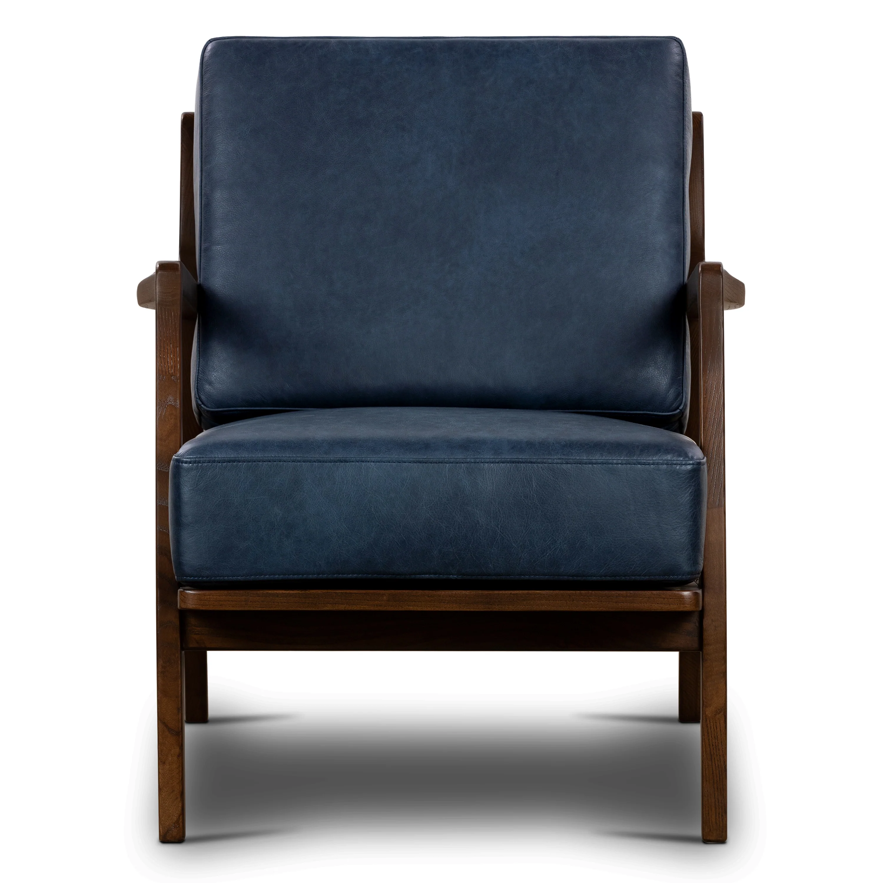 Verity Leather Lounge Chair | Midnight Blue - Image 2