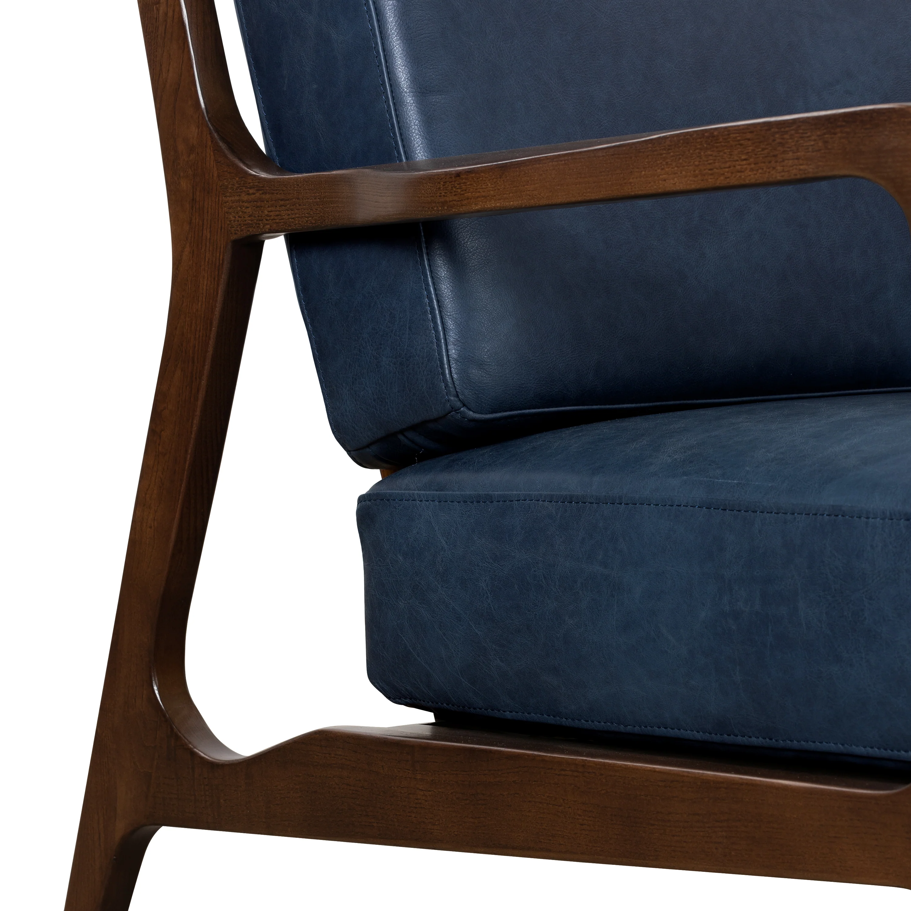 Verity Leather Lounge Chair | Midnight Blue - Image 8