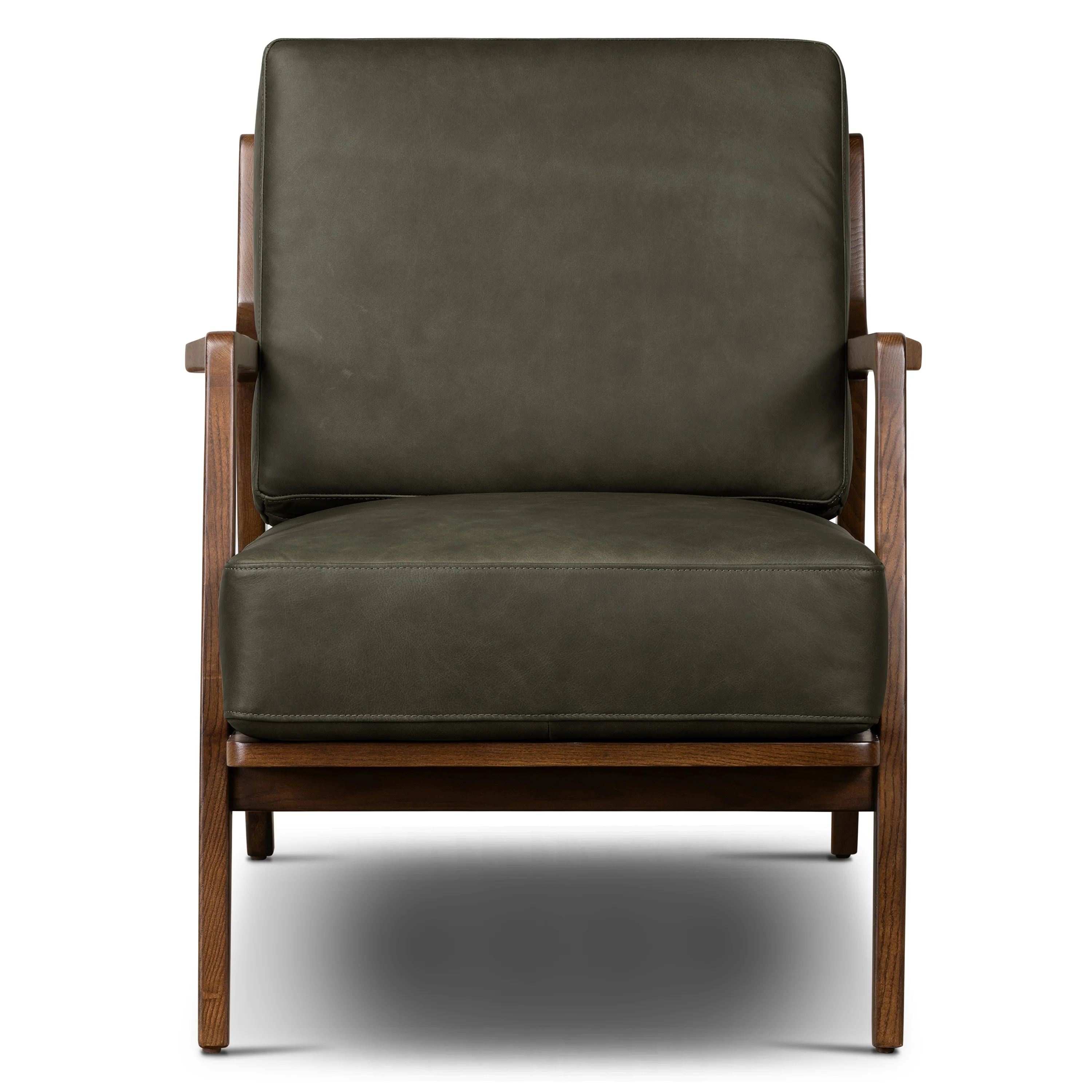 Verity Leather Lounge Chair | Olivine Green - Image 4