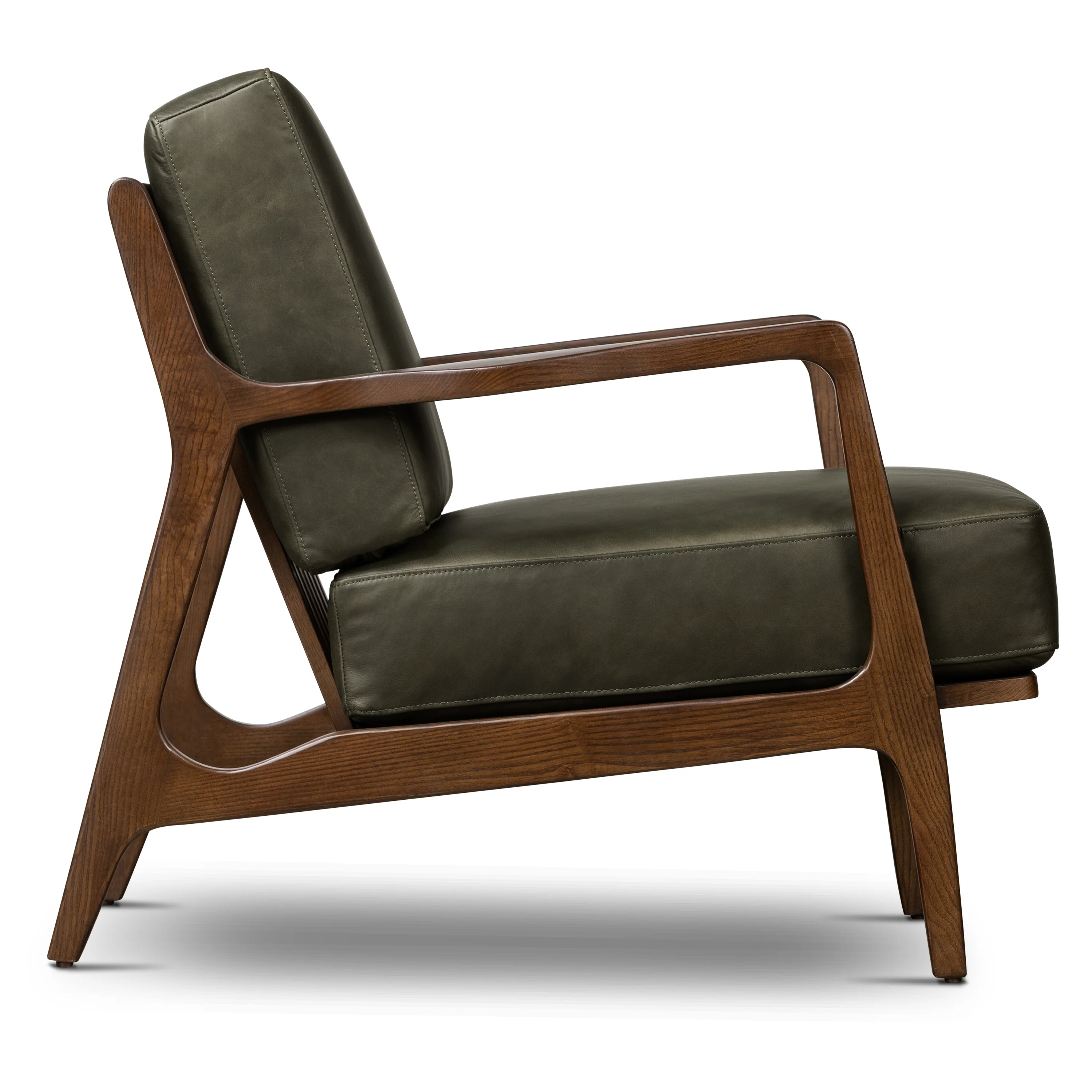 Verity Leather Lounge Chair | Olivine Green - Image 6