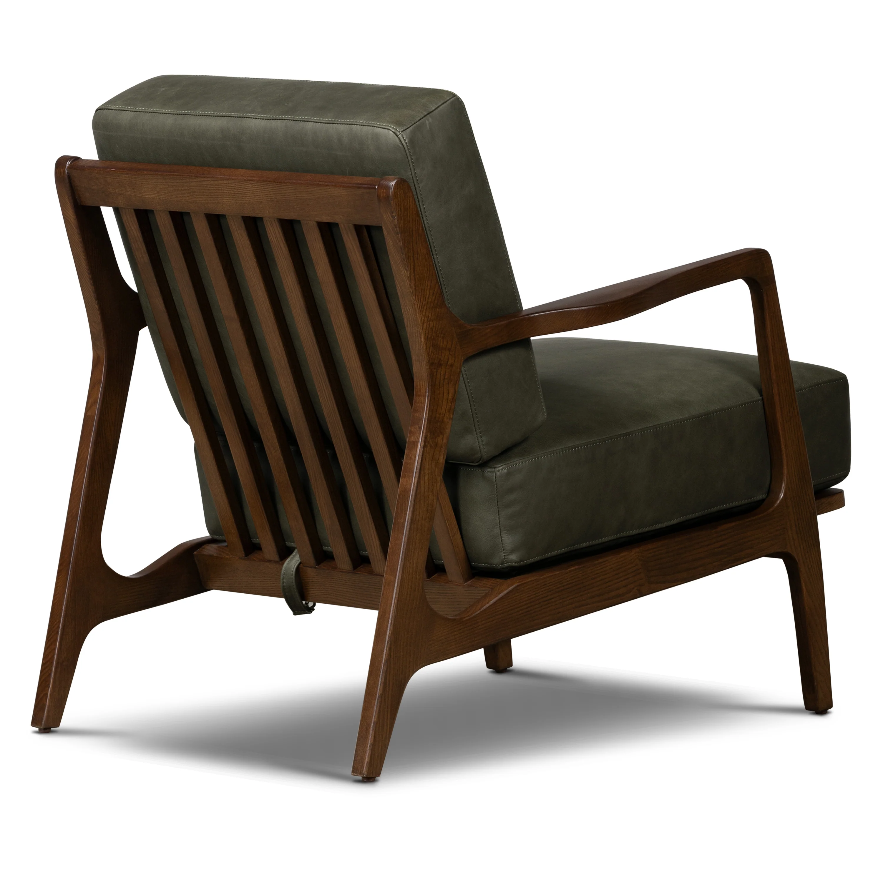 Verity Leather Lounge Chair | Olivine Green - Image 7