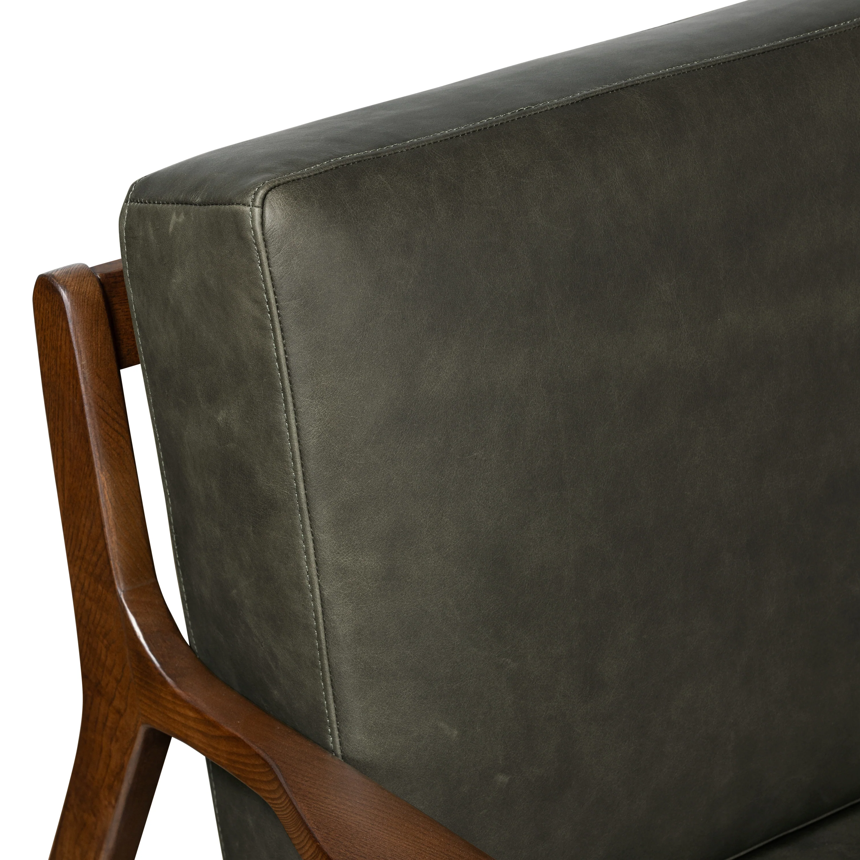 Verity Leather Lounge Chair | Olivine Green - Image 9