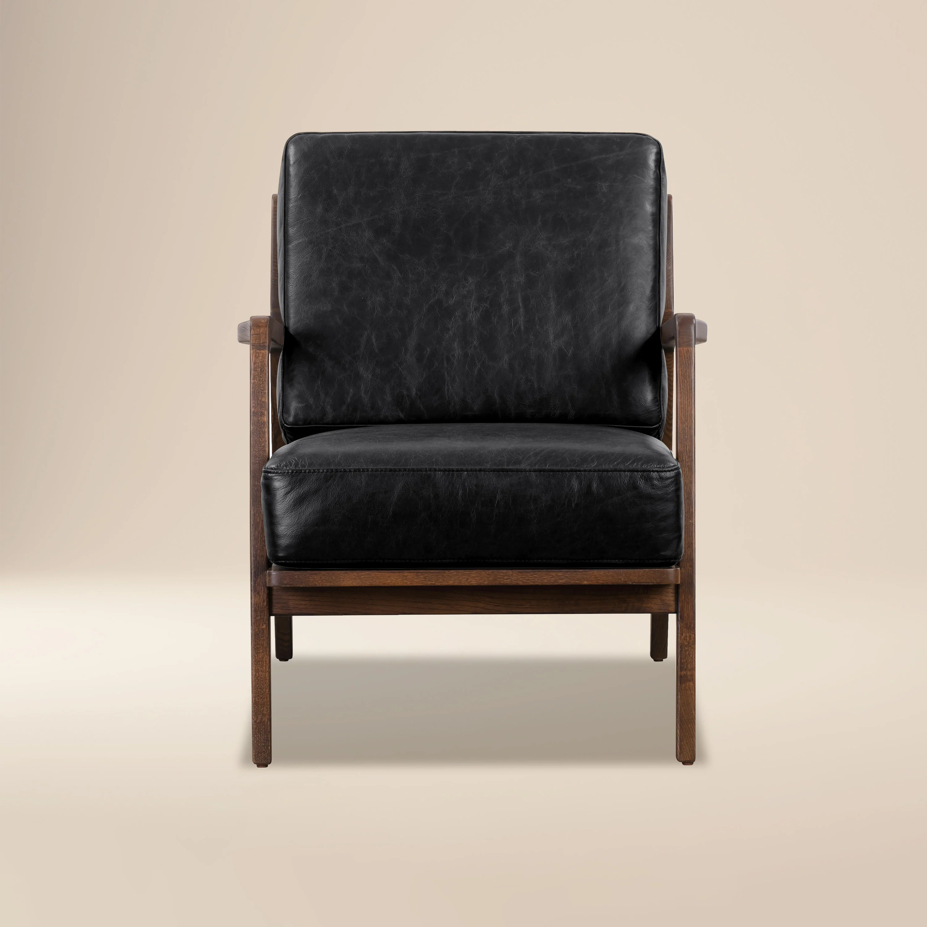 Verity Leather Lounge Chair | Onyx Black