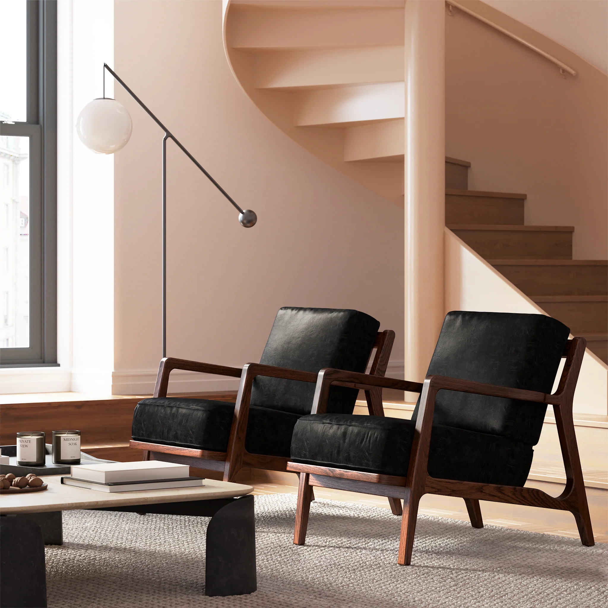 Verity Leather Lounge Chair | Onyx Black - Image 3