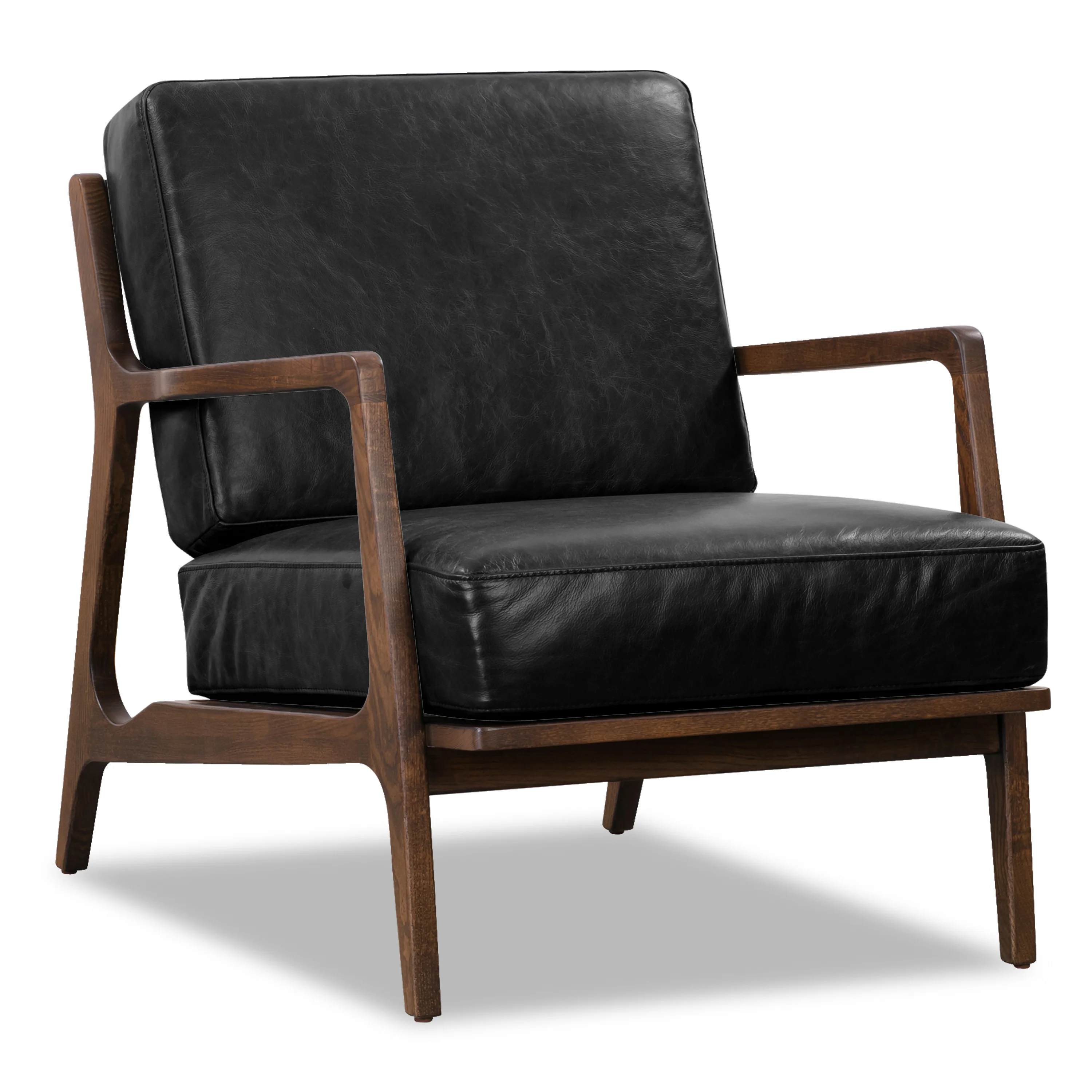 Verity Leather Lounge Chair | Onyx Black - Image 5