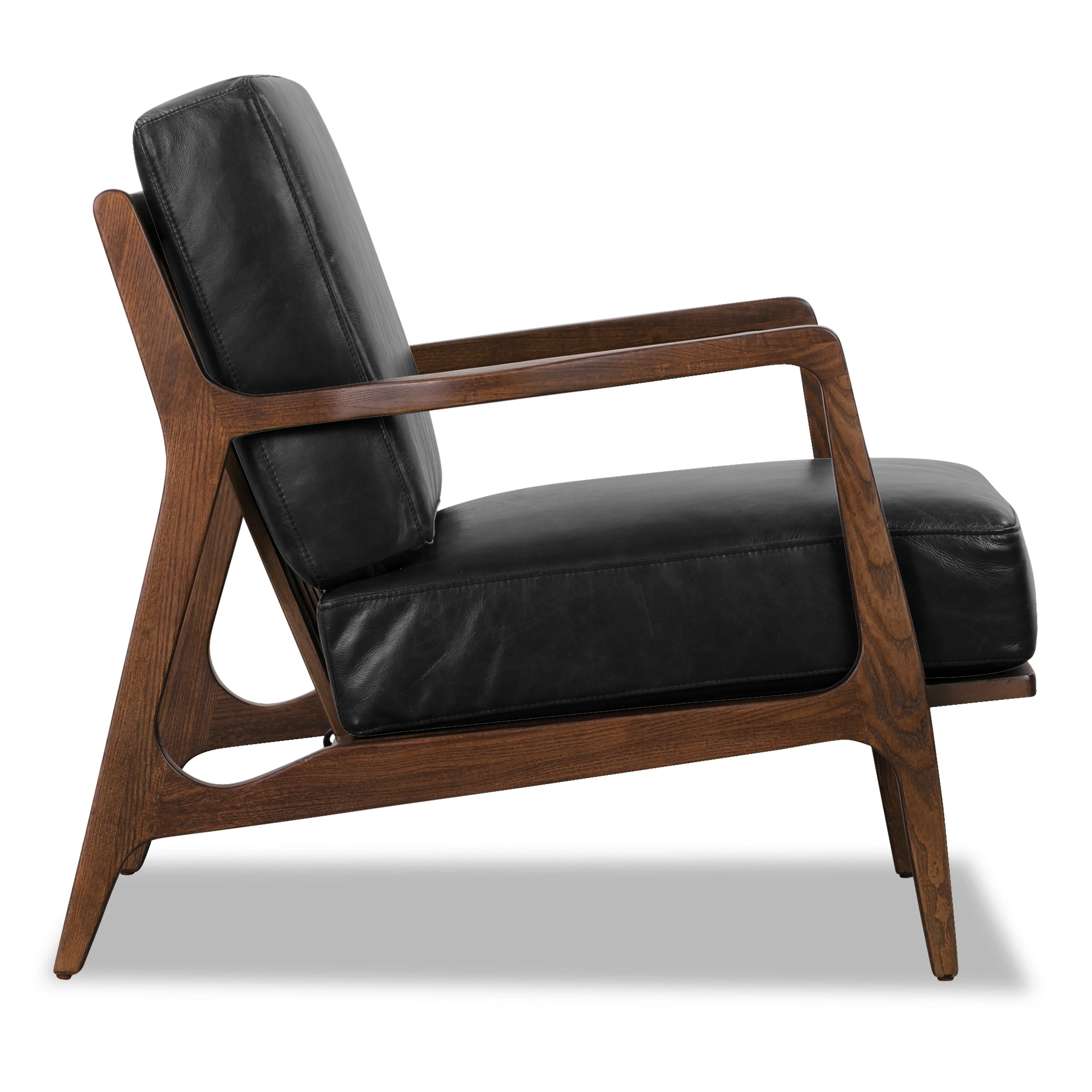 Verity Leather Lounge Chair | Onyx Black - Image 7