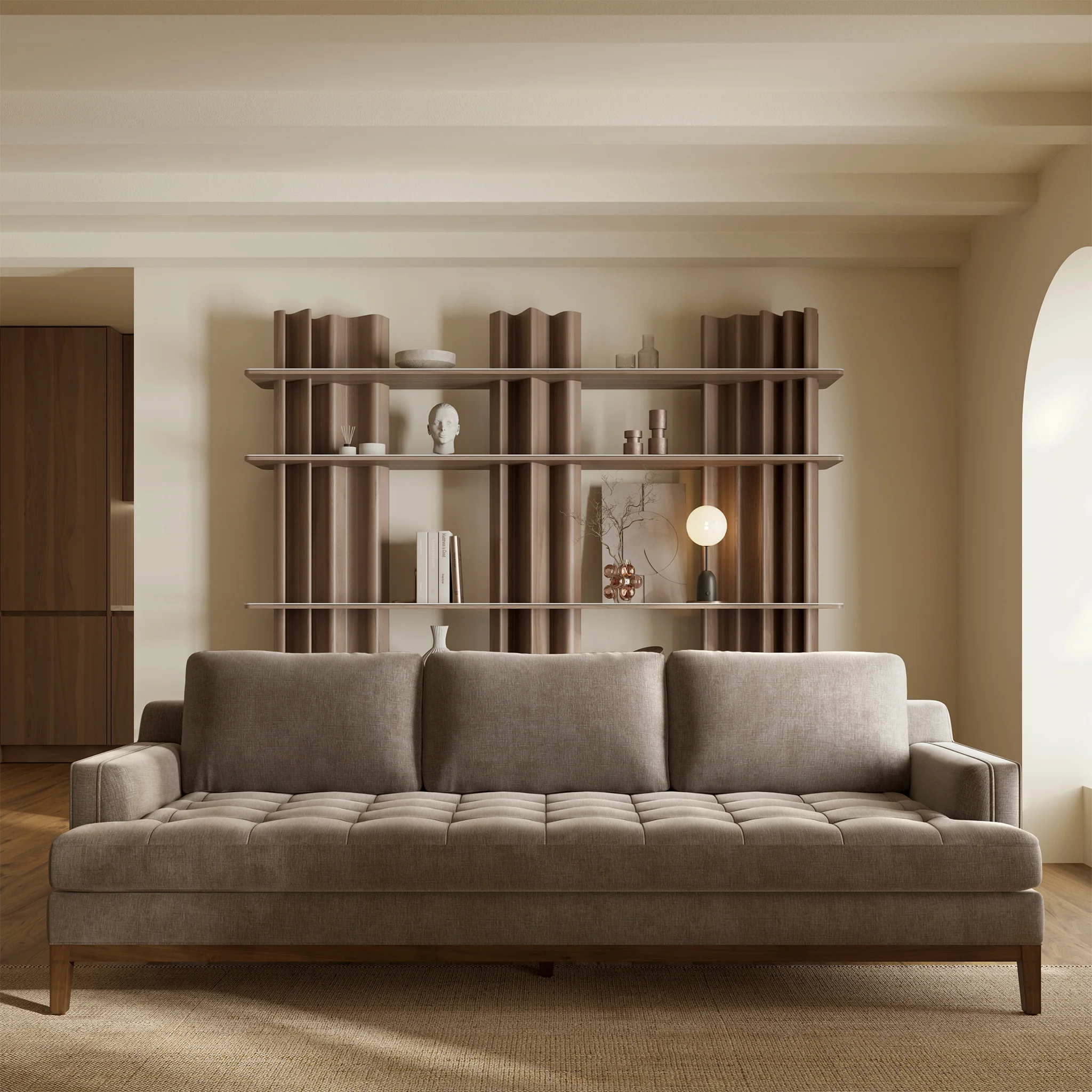 Vernon 99" Sofa | Taupe Brown - Image 2