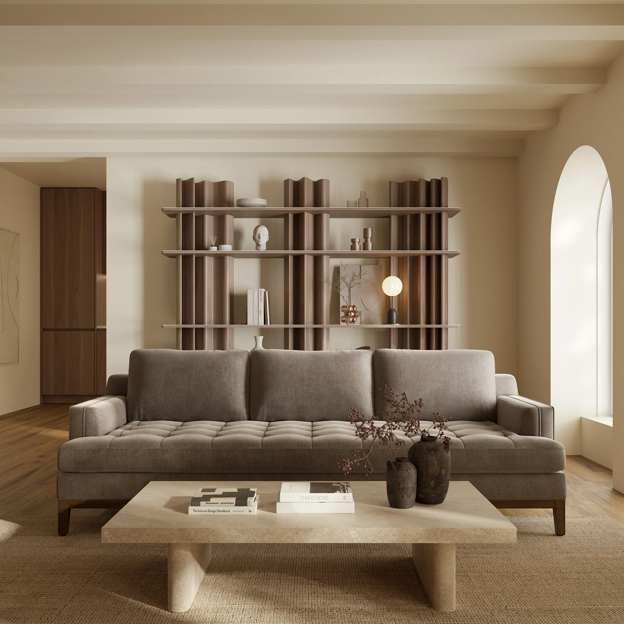 Vernon 99" Sofa | Taupe Brown - Image 3