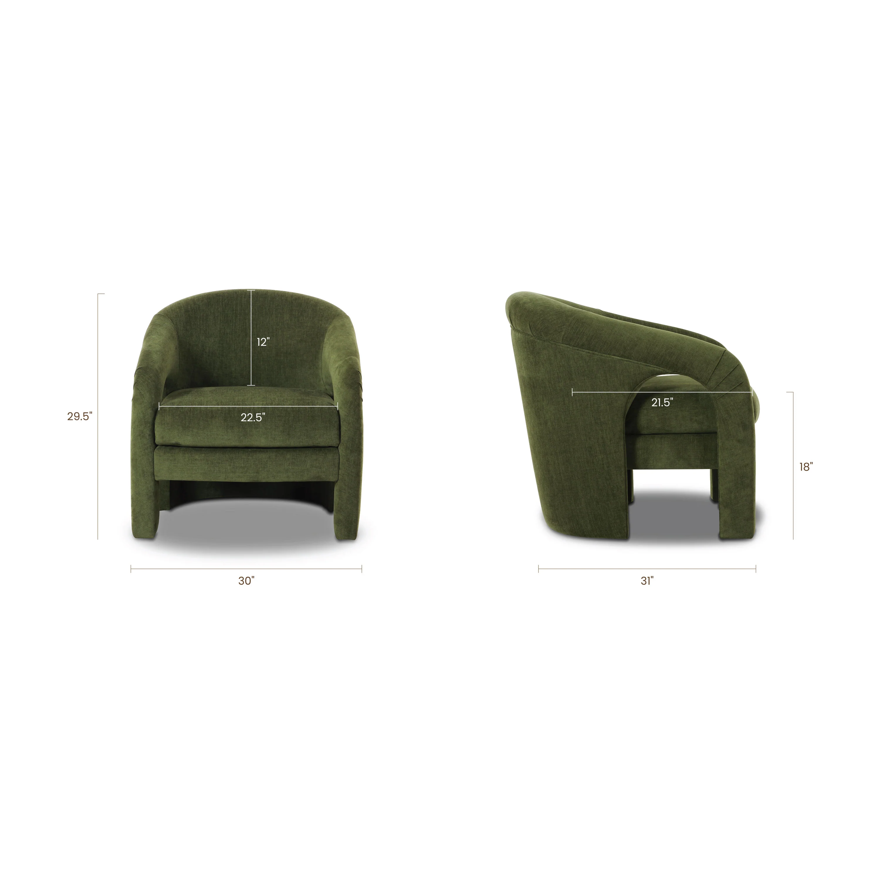 Verona Lounge Chair | Distressed Green Velvet - Image 11