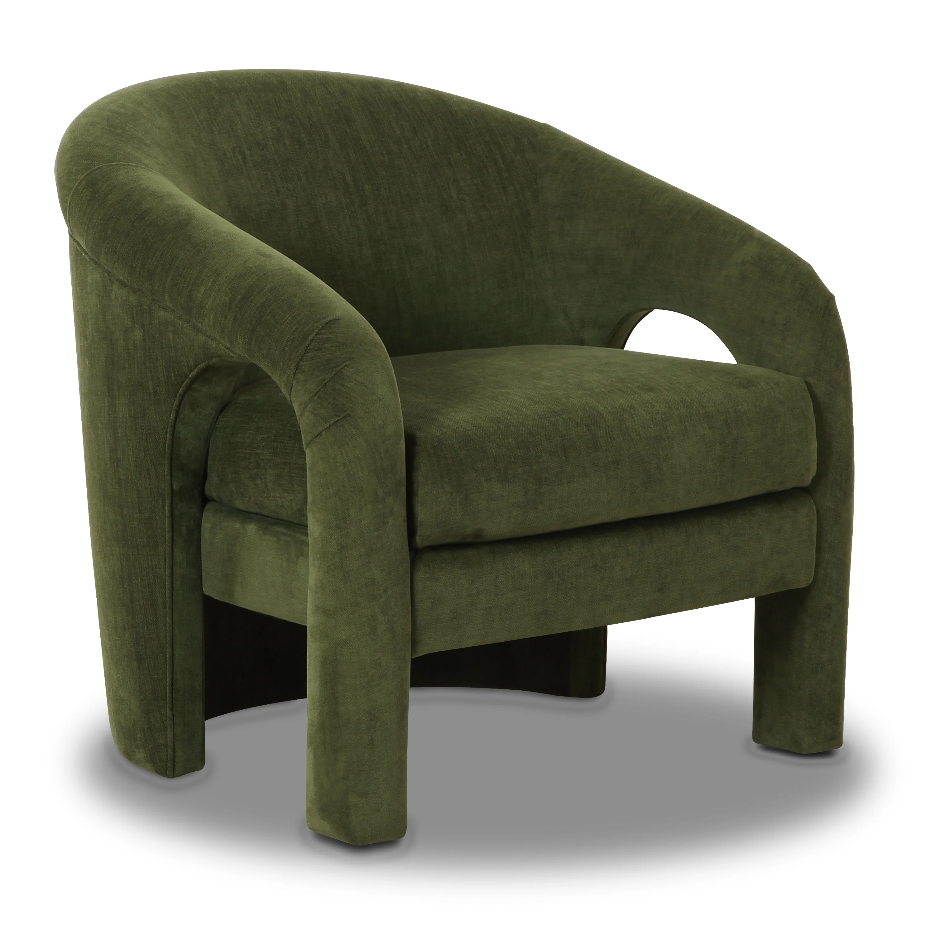 Verona Lounge Chair | Distressed Green Velvet - Image 3