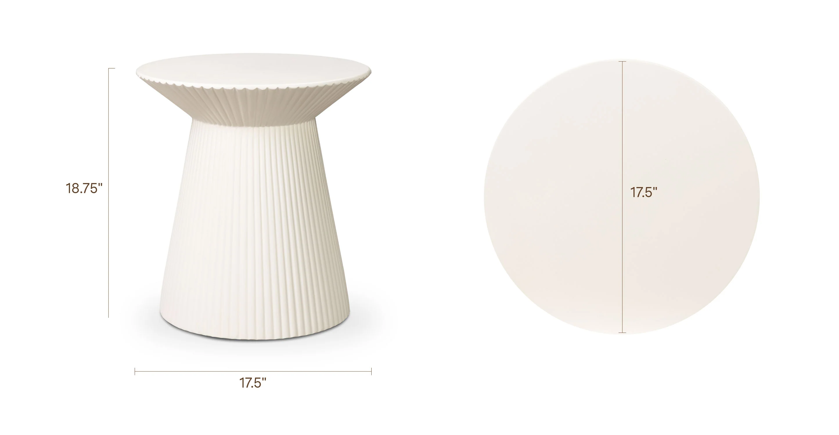 Vetra 17.5" Side Table | Almond White - Image 10