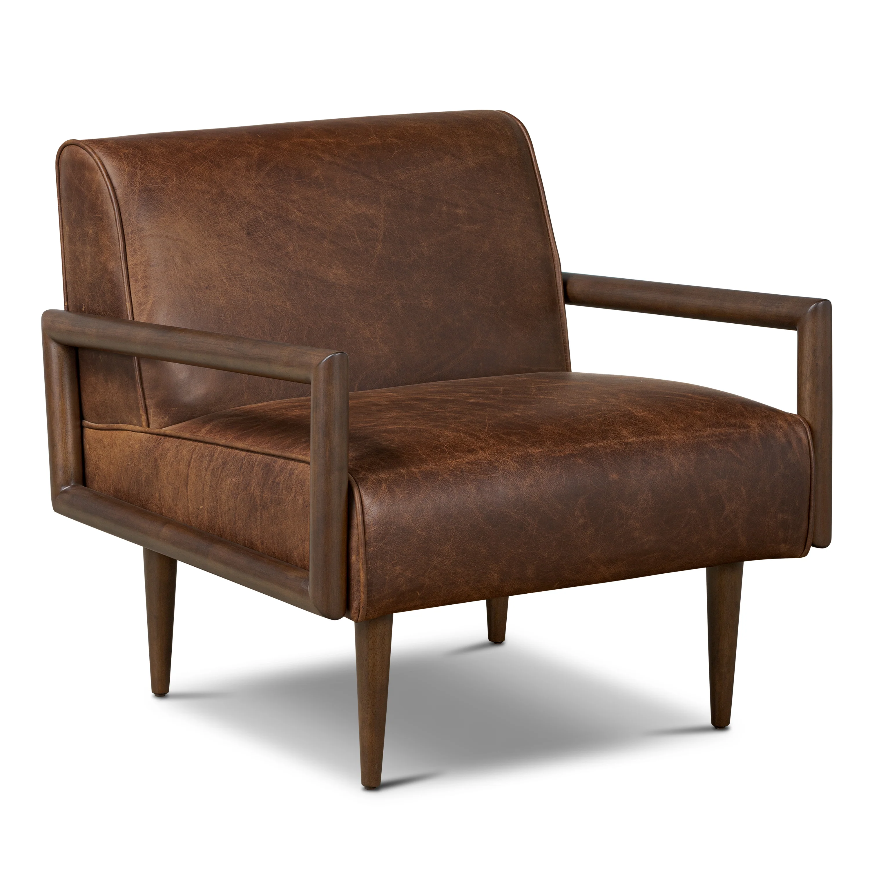 Viborg Leather Lounge Chair | Chocolate Brown - Image 5