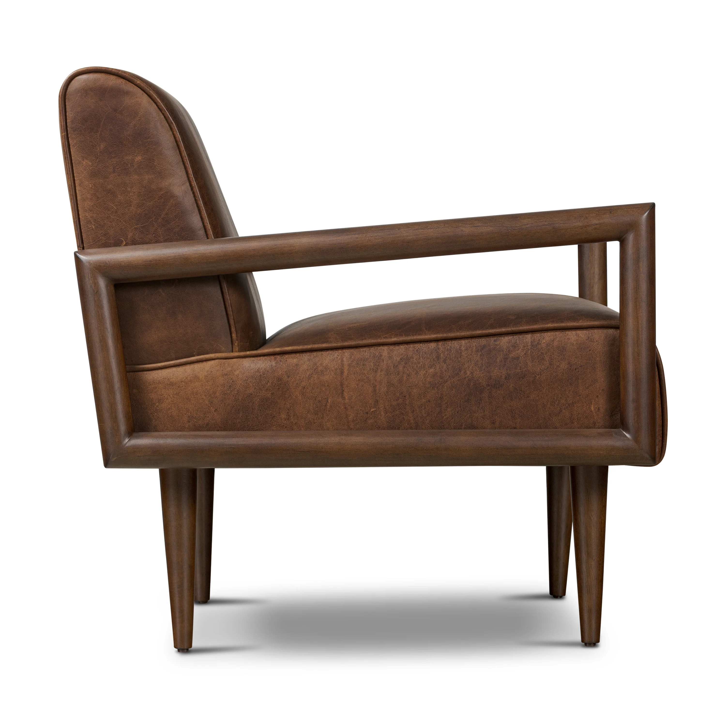 Viborg Leather Lounge Chair | Chocolate Brown - Image 6