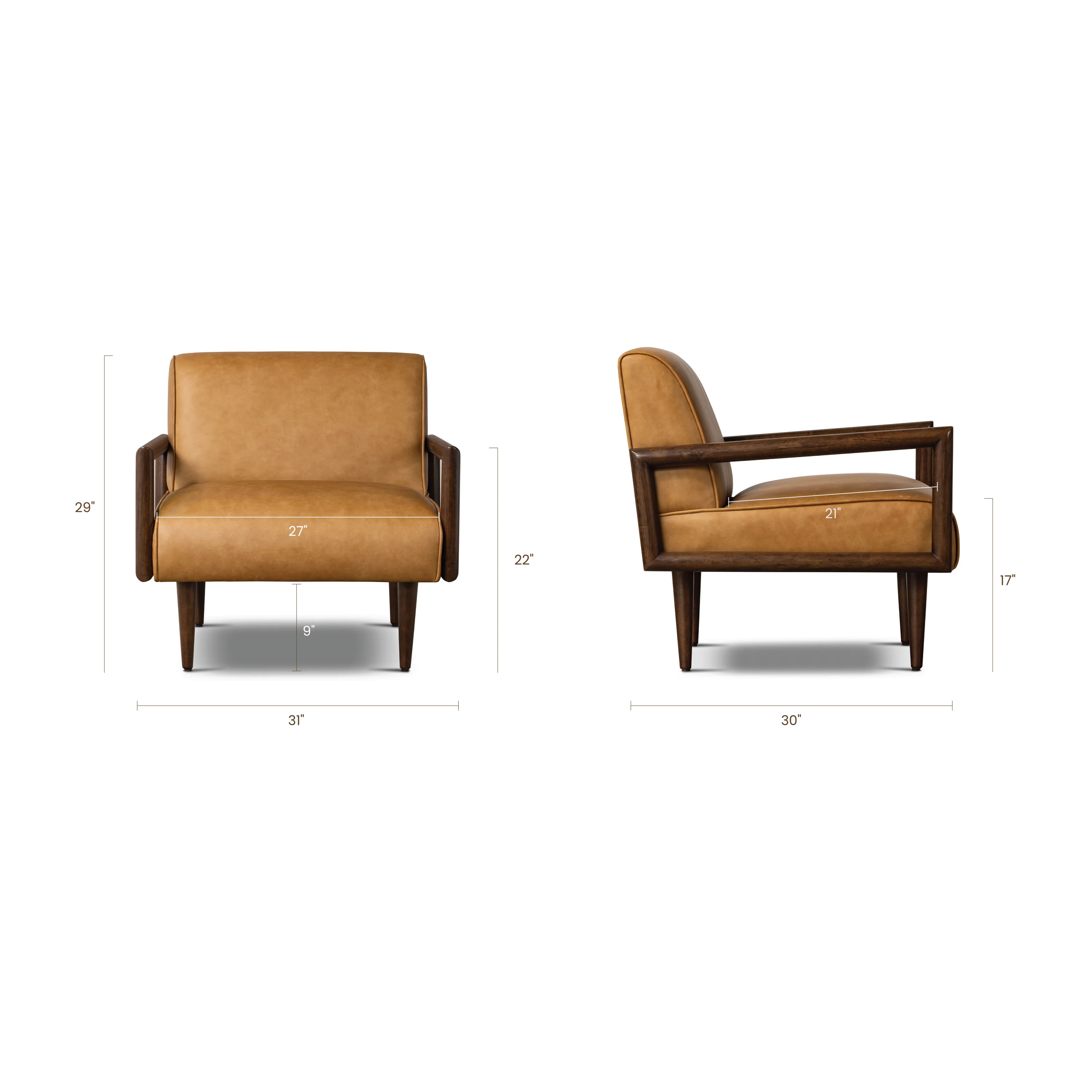 Viborg Leather Lounge Chair | Cognac Tan - Image 15