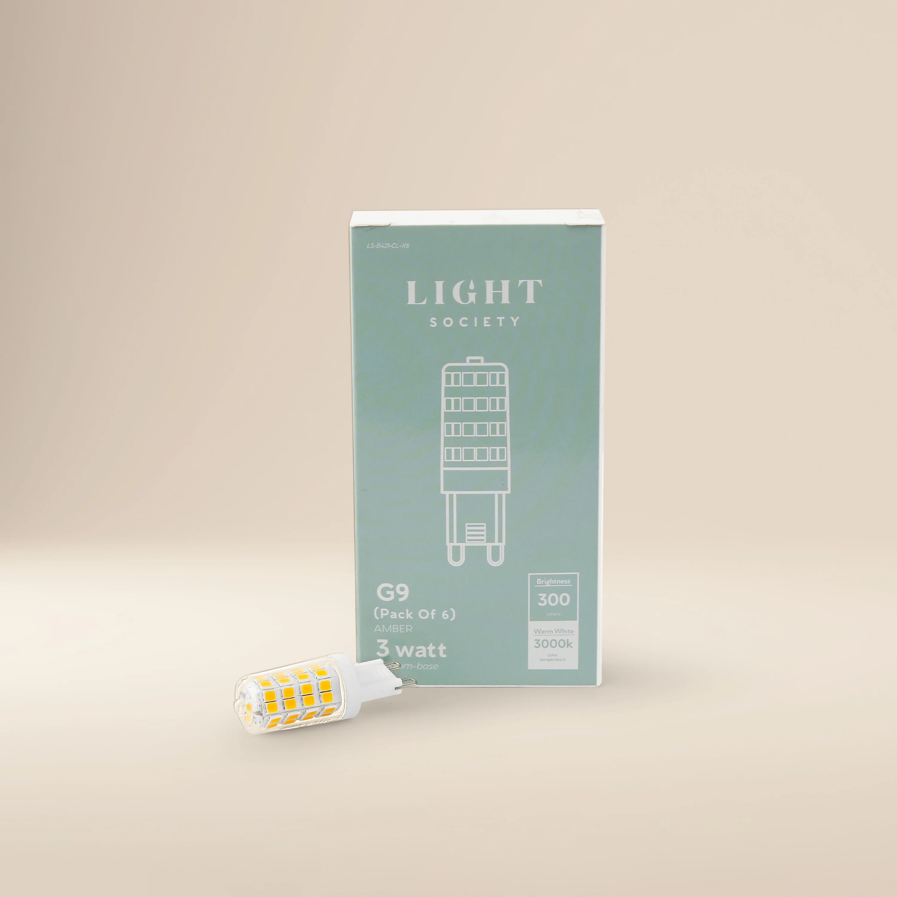 Vita G9 30 Watt Equivalent 3 Watt LED Bulb | Clear | Set of 6 - Image 3