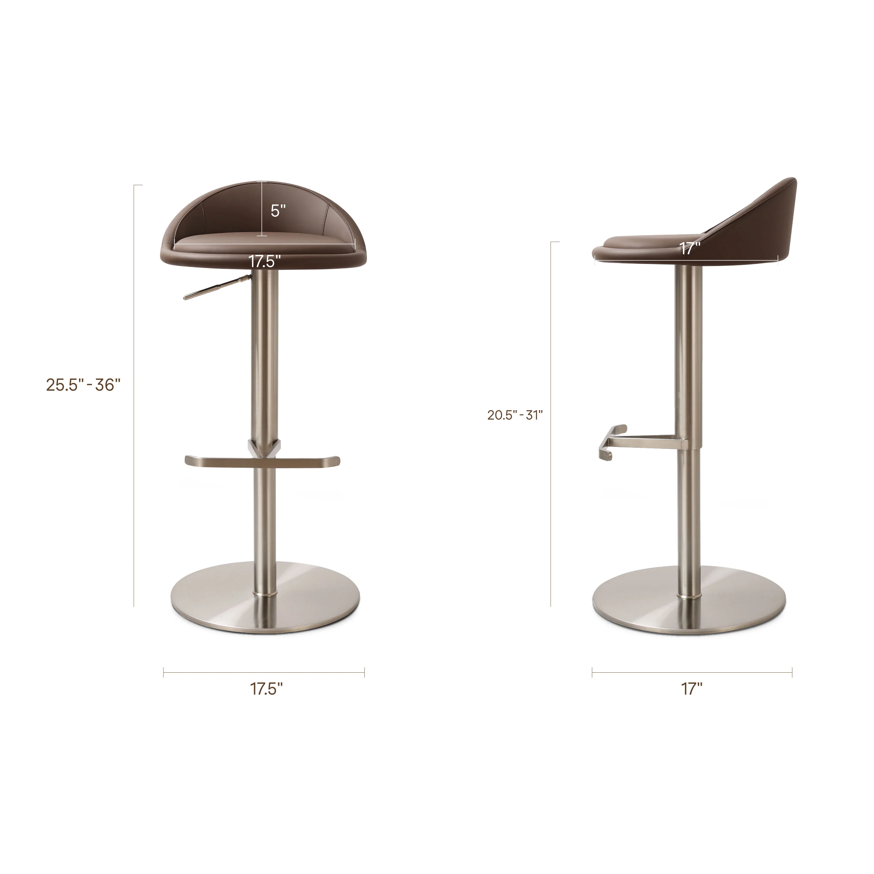 Vito Counter Stool | Mink Brown - Image 12
