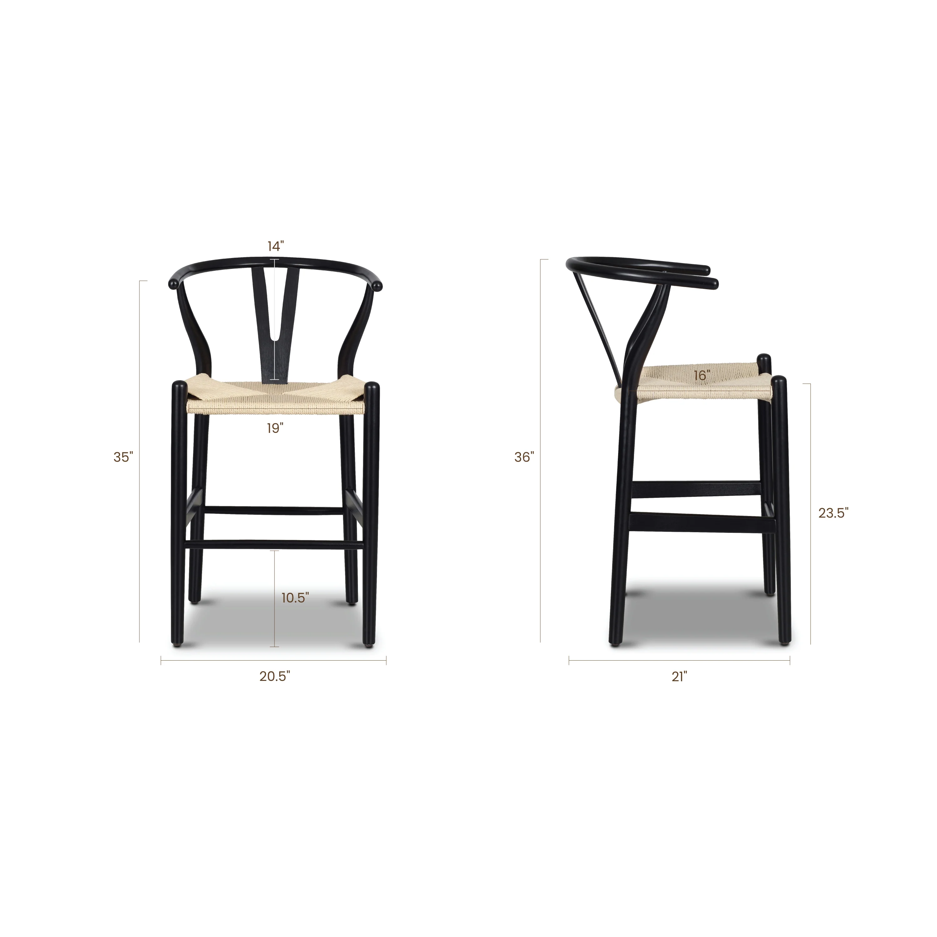 Weave Counter Stool | Black - Image 9