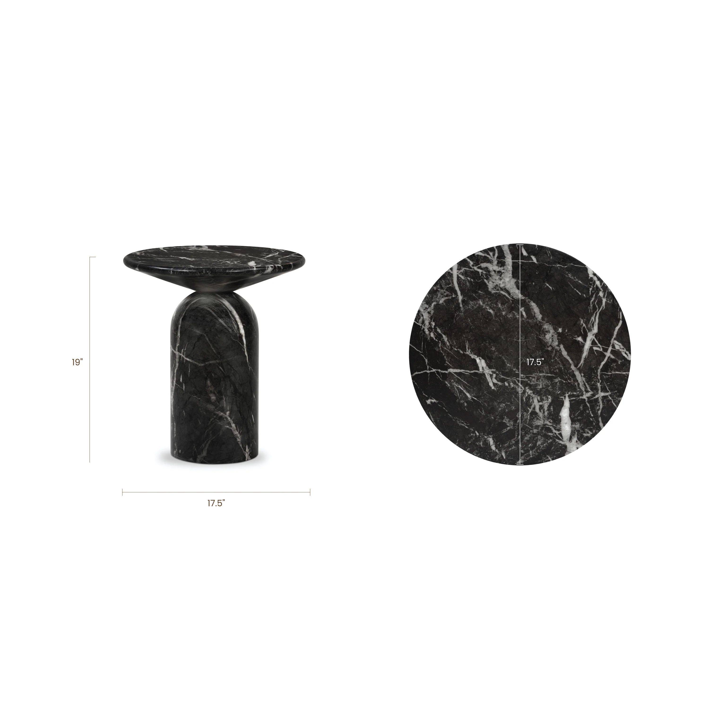 Wels End Table | Black Marble - Image 13