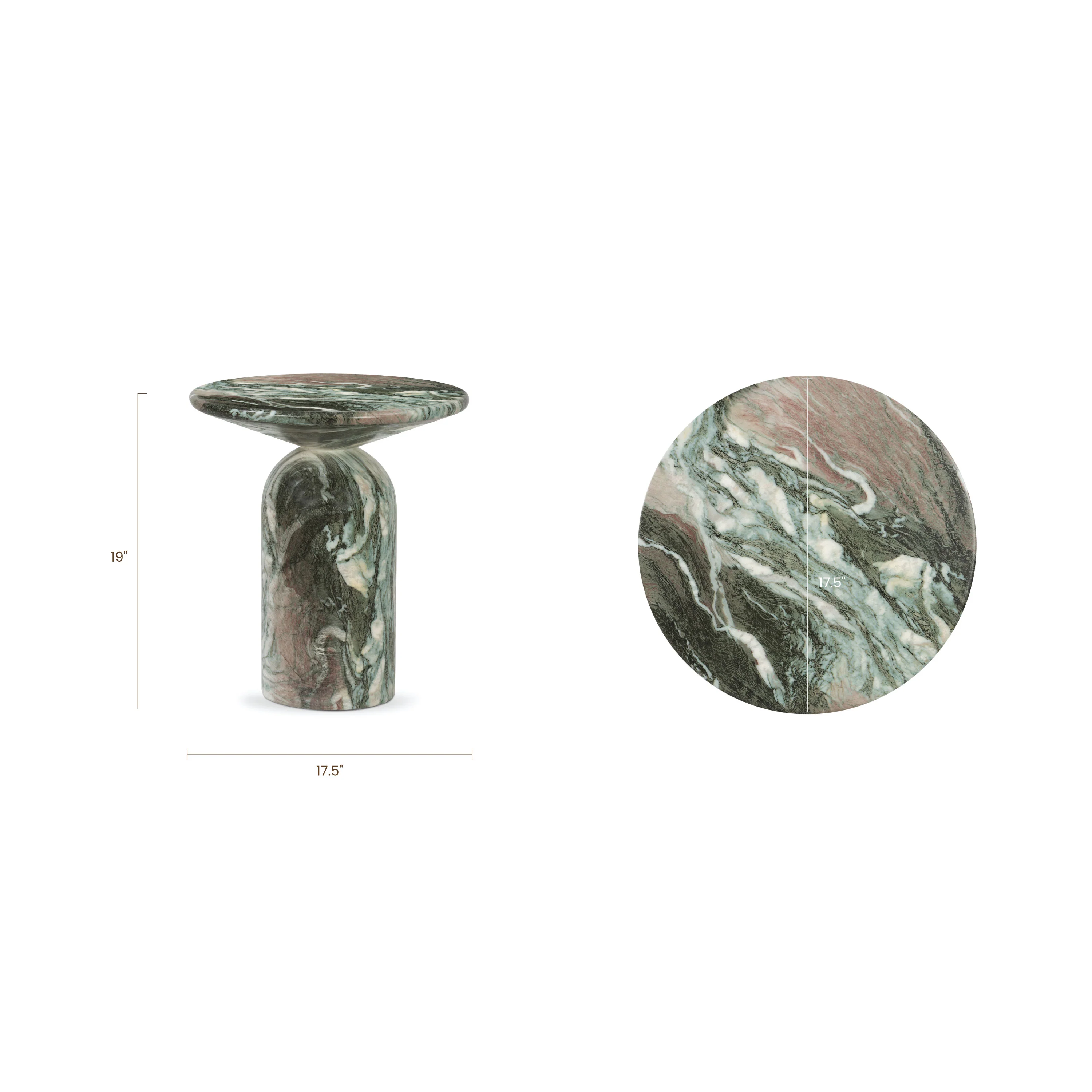 Wels End Table | Green Marble - Image 13