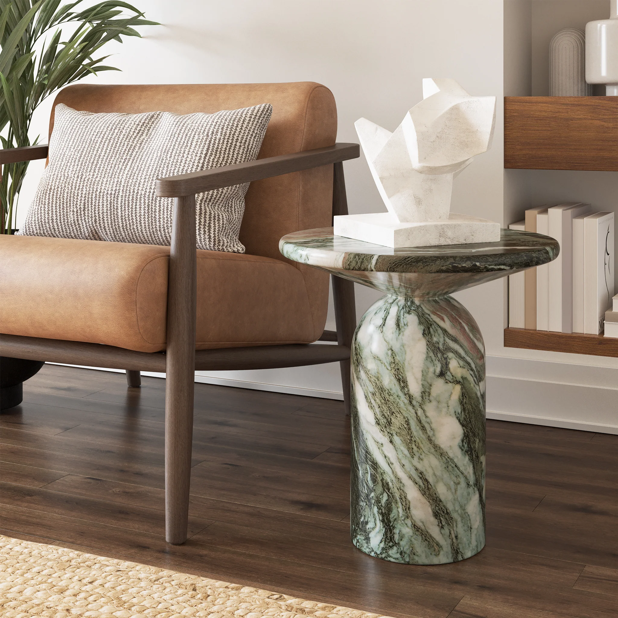 Wels End Table | Green Marble - Image 3