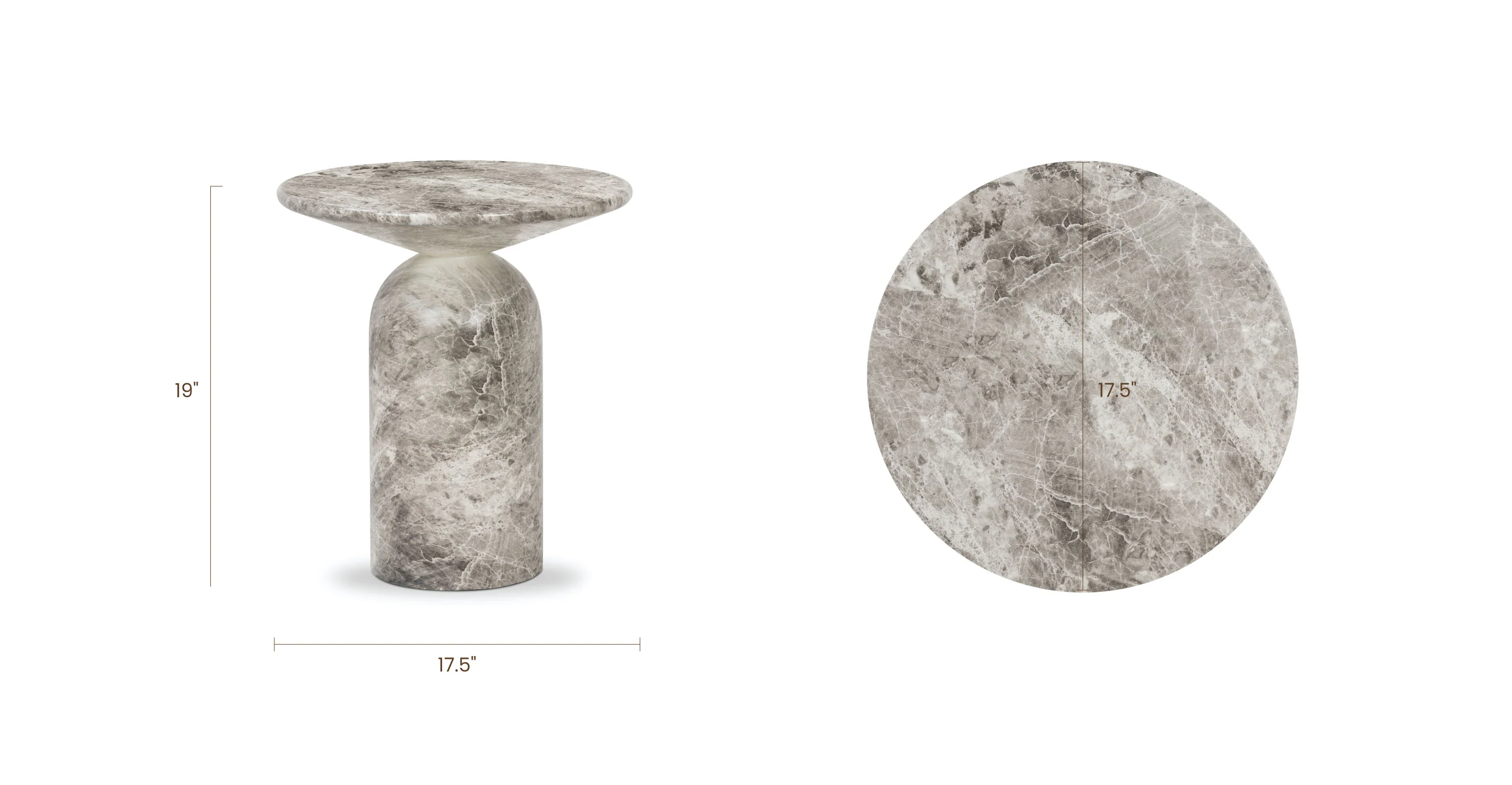 Wels End Table | Grey Marble - Image 11